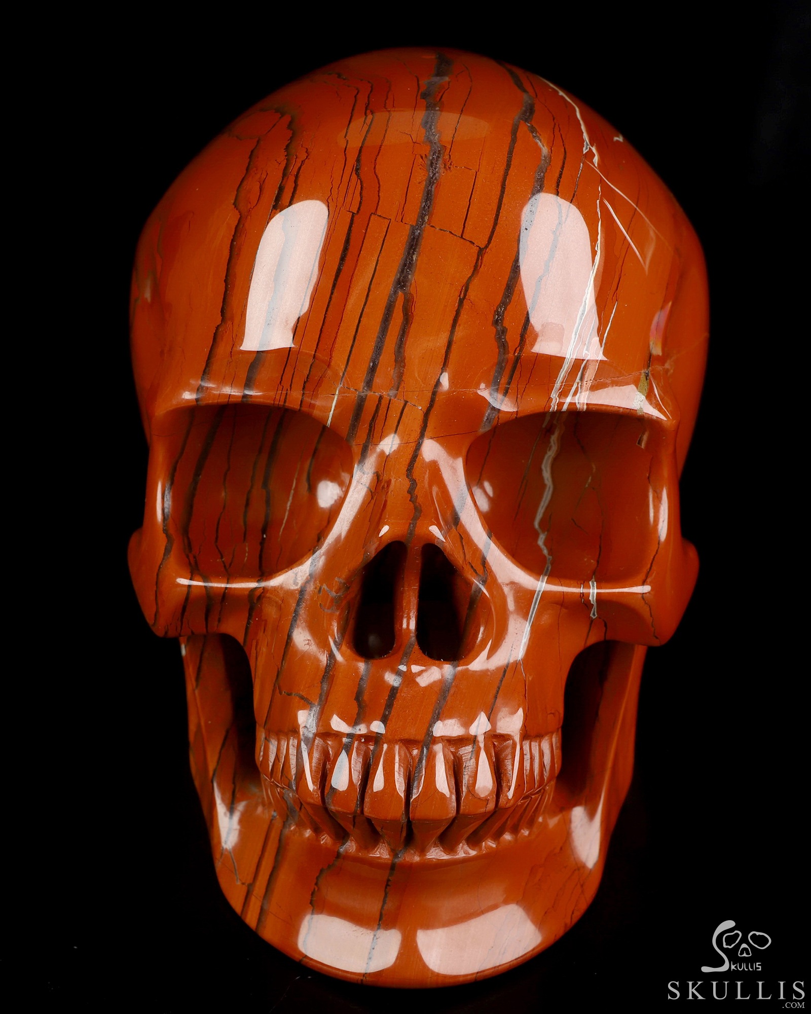 Lifesized 6.8" Red Jasper Hand Carved Crystal Skull, Super Realistic, Crystal Healing Lifesized 6.8" Red Jasper Hand Carved Crystal Skull, Super Realistic, Crystal Healing