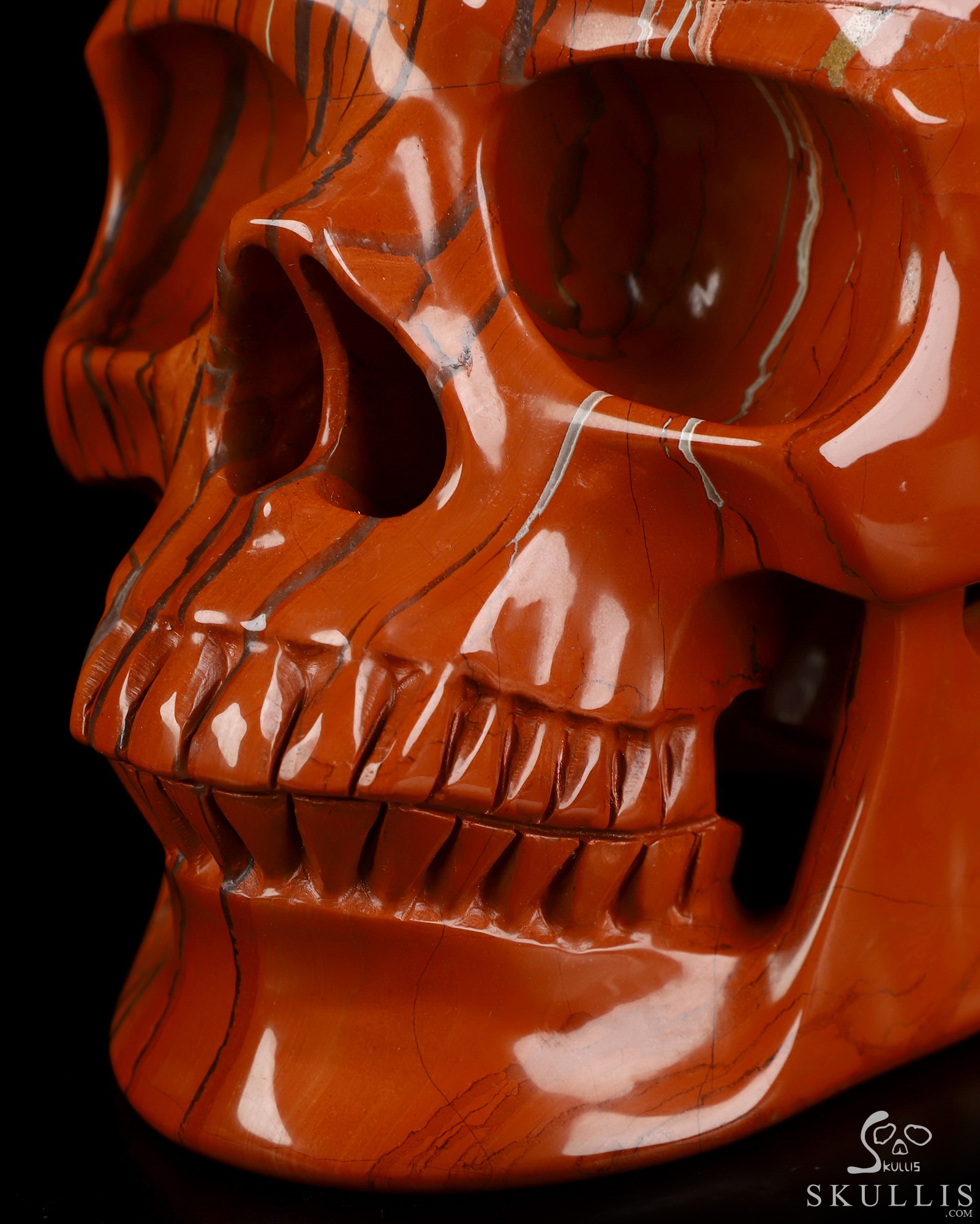 Lifesized 6.8" Red Jasper Hand Carved Crystal Skull, Super Realistic, Crystal Healing Lifesized 6.8" Red Jasper Hand Carved Crystal Skull, Super Realistic, Crystal Healing
