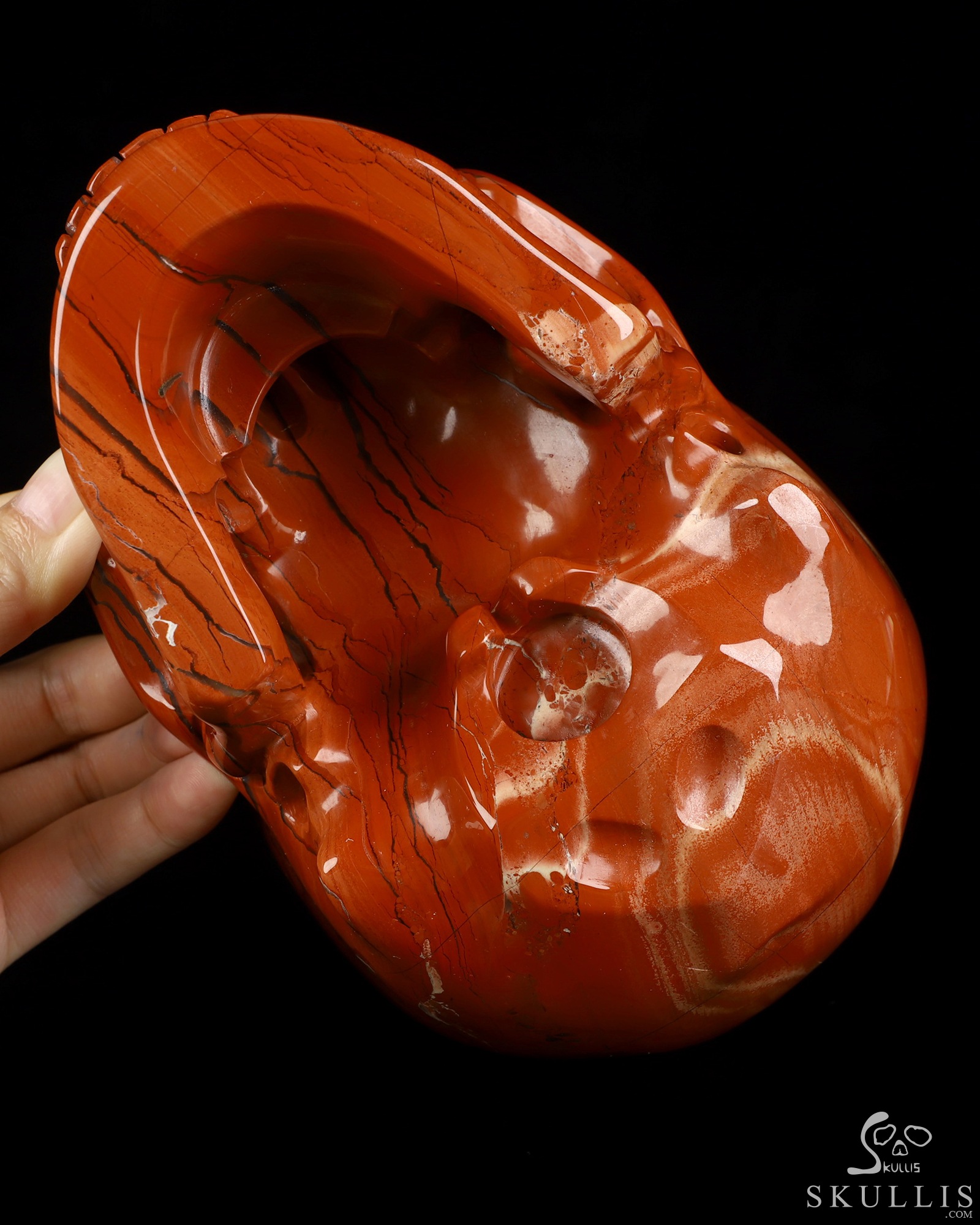Lifesized 6.8" Red Jasper Hand Carved Crystal Skull, Super Realistic, Crystal Healing Lifesized 6.8" Red Jasper Hand Carved Crystal Skull, Super Realistic, Crystal Healing