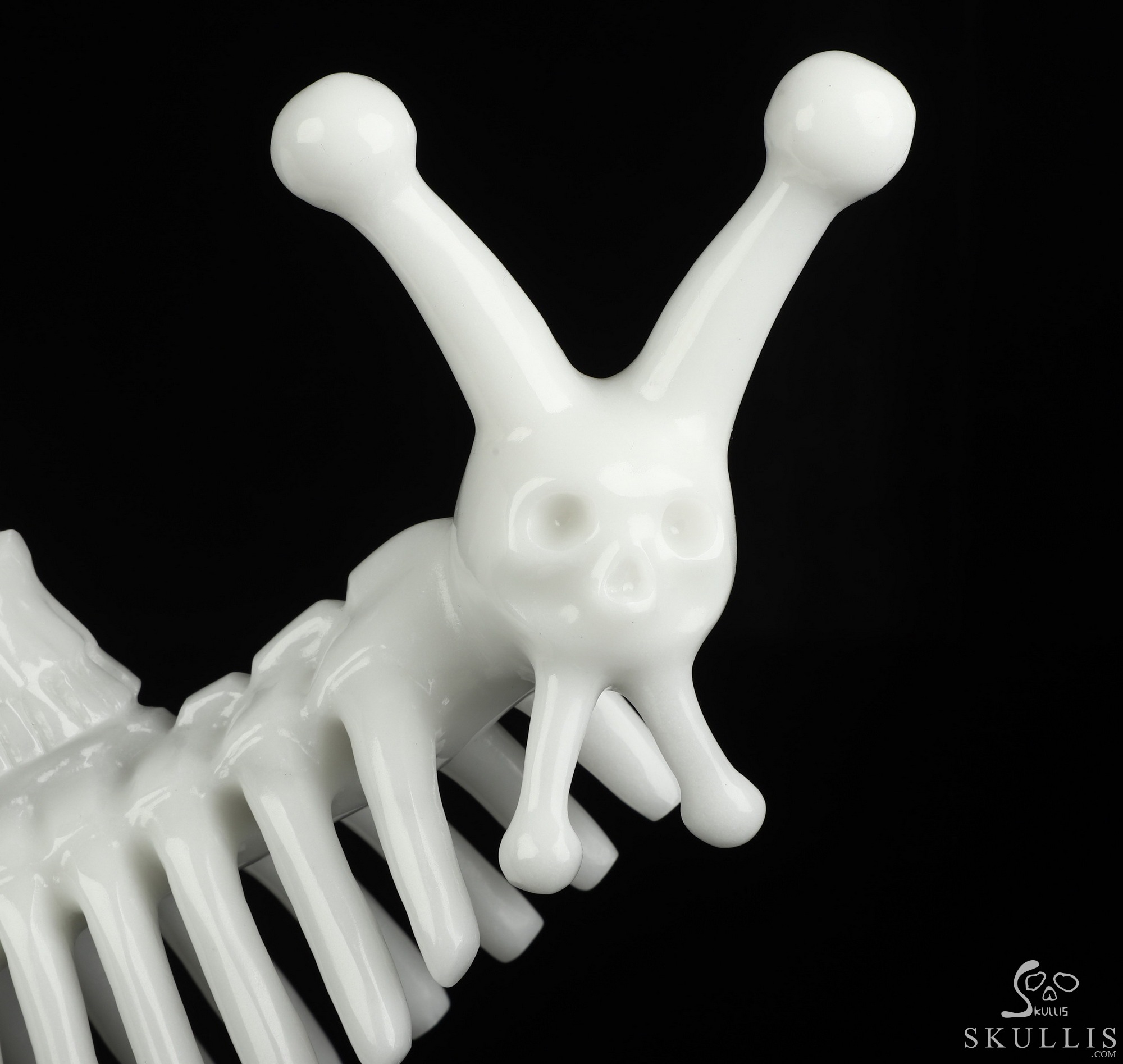 11.8" White Jade Hand Carved Snail Crystal Skull Sculpture, Crystal Healing 11.8" White Jade Hand Carved Snail Crystal Skull Sculpture, Crystal Healing