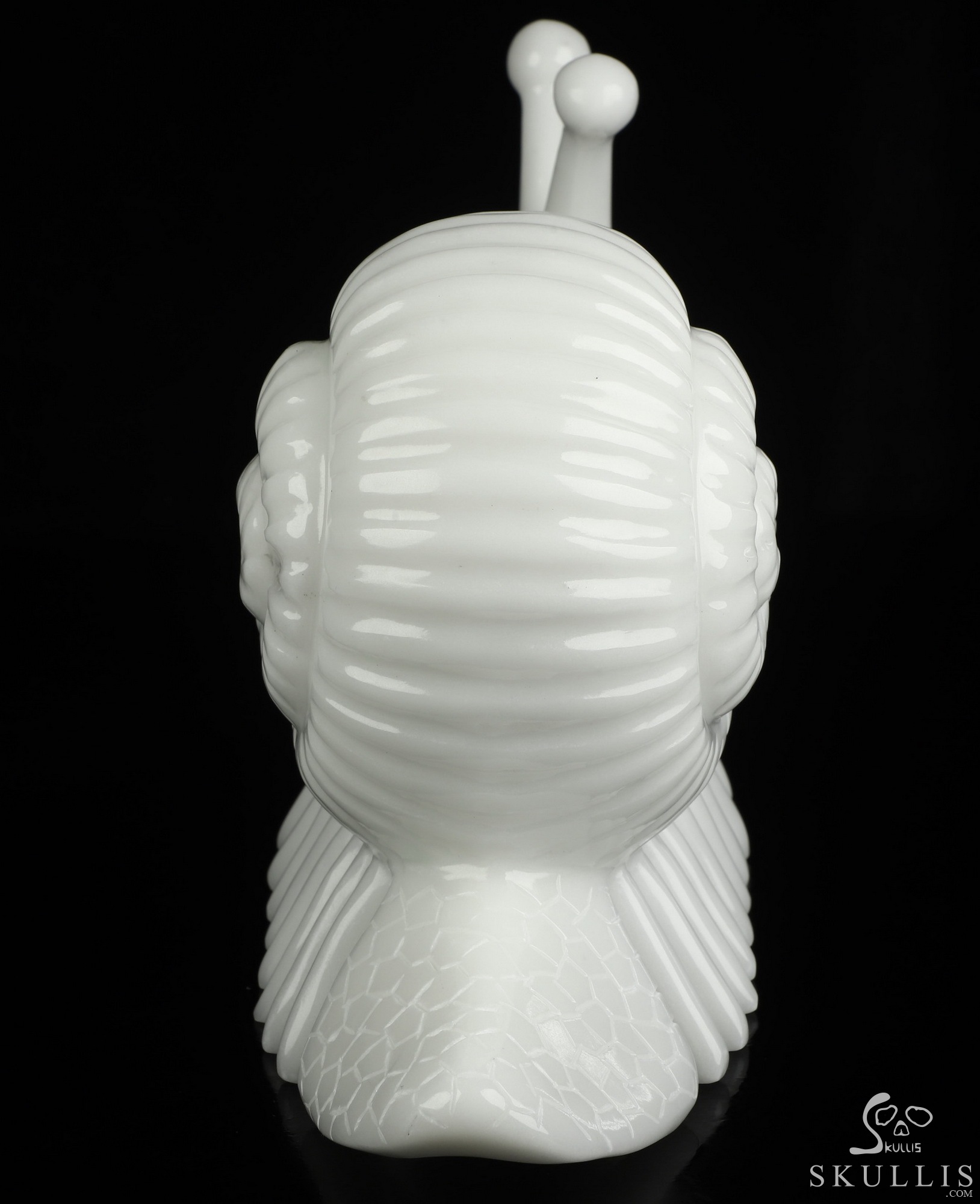 11.8" White Jade Hand Carved Snail Crystal Skull Sculpture, Crystal Healing 11.8" White Jade Hand Carved Snail Crystal Skull Sculpture, Crystal Healing