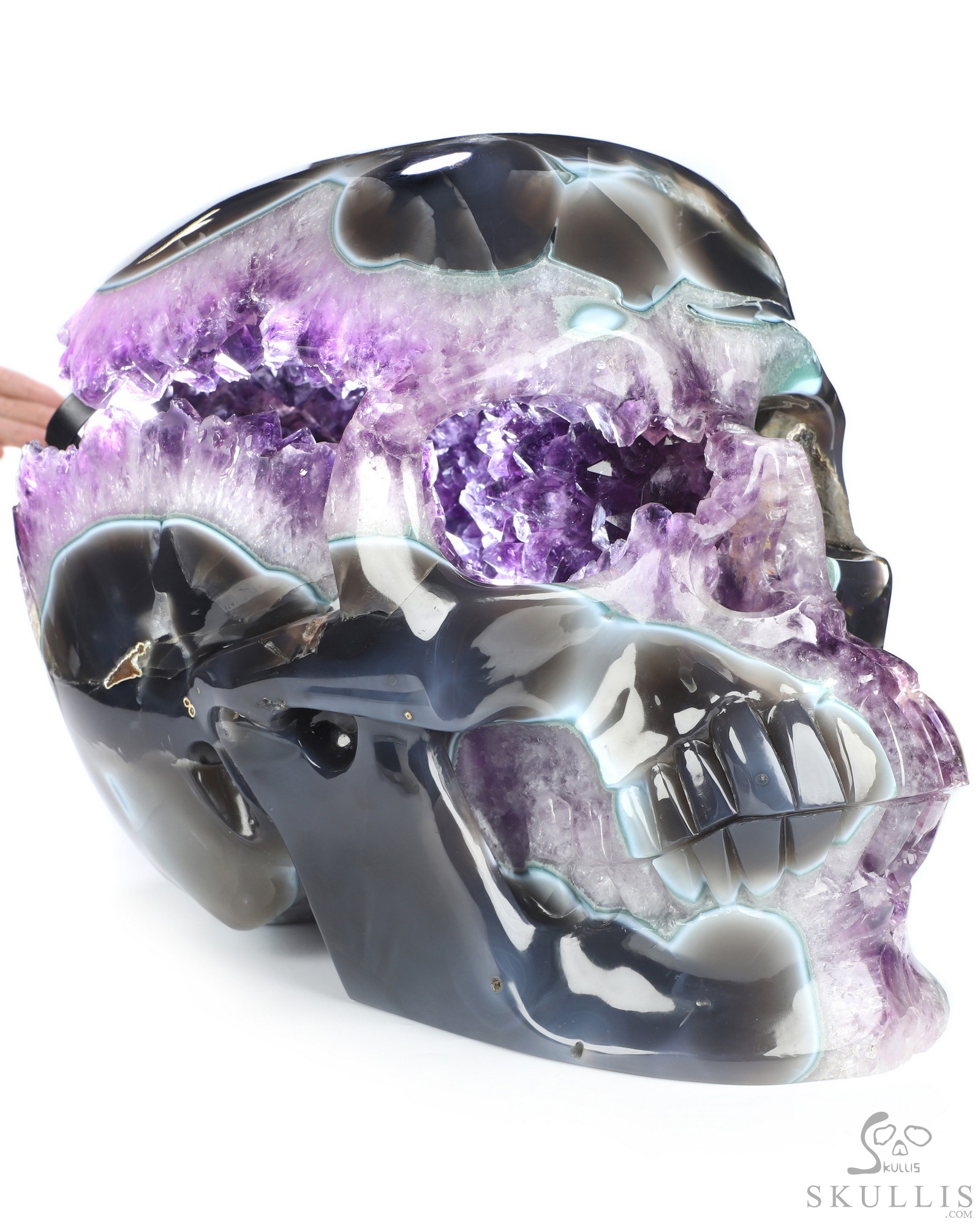 Oct 23, 2026 ACSAD (A Crystal Skull a Day) - The Universe Having an Idea - 73.3 LB Titan 15.7" Agate Amethyst Geode Hand Carved Crystal Skull, Super Realistic, Crystal Healing Oct 23, 2026 ACSAD (A Crystal Skull a Day) - The Universe Having an Idea - 73.3 LB Titan 15.7" Agate Amethyst Geode Hand Carved Crystal Skull, Super Realistic, Crystal Healing