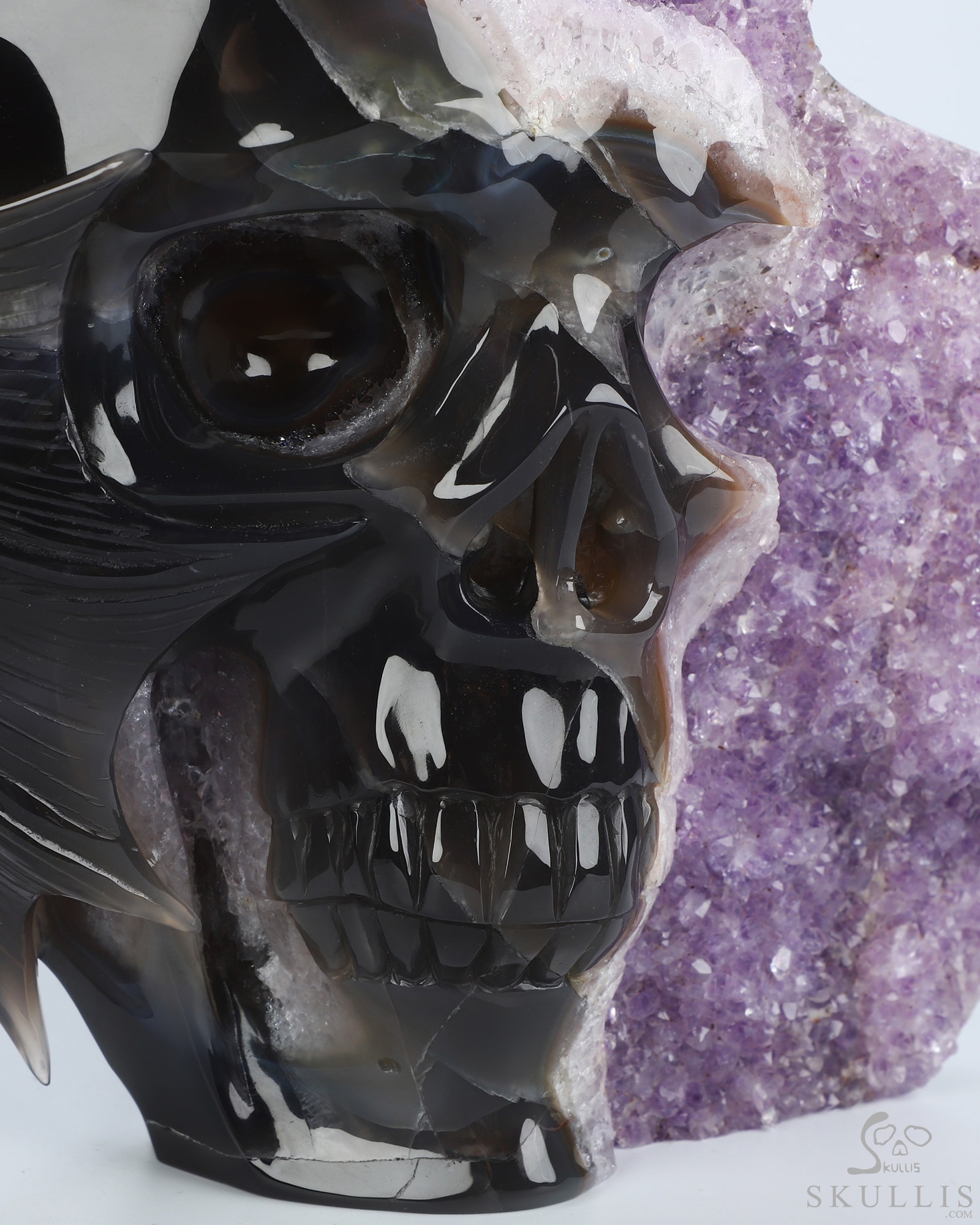 Sept 22, 2026 ACSAD (A Crystal Skull a Day) - Where Force Meets Silence - 10.7" Agate Amethyst Geode Hand Carved Dragon & Crystal Skull Fine Art Sculpture, Crystal Healing Sept 22, 2026 ACSAD (A Crystal Skull a Day) - Where Force Meets Silence - 10.7" Agate Amethyst Geode Hand Carved Dragon & Crystal Skull Fine Art Sculpture, Crystal Healing