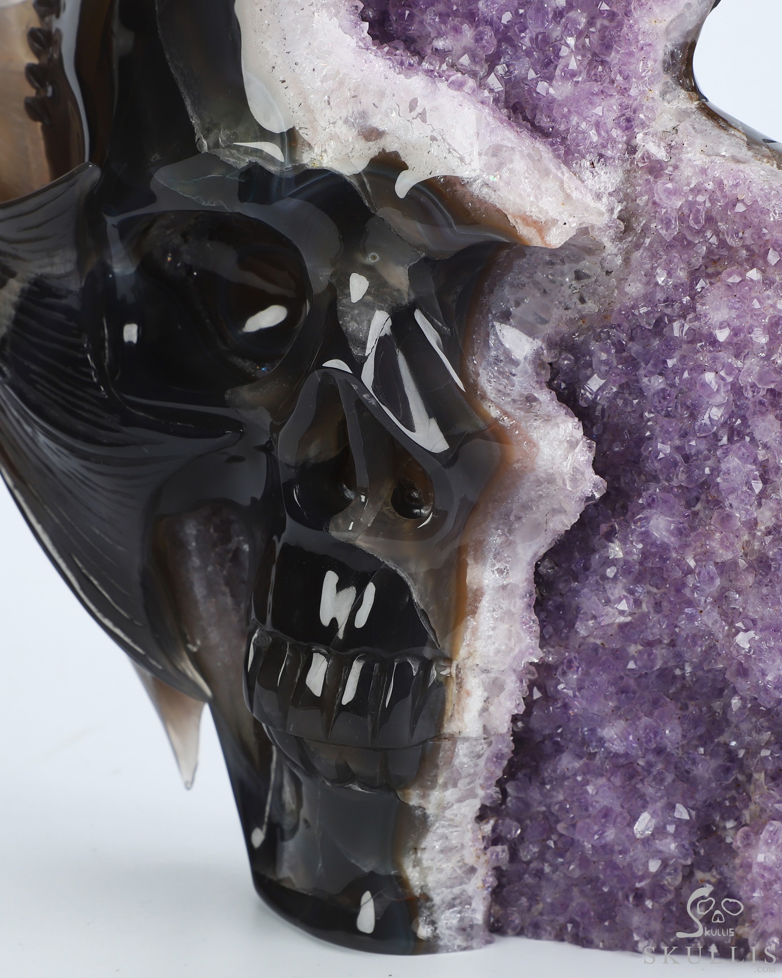 Sept 22, 2026 ACSAD (A Crystal Skull a Day) - Where Force Meets Silence - 10.7" Agate Amethyst Geode Hand Carved Dragon & Crystal Skull Fine Art Sculpture, Crystal Healing Sept 22, 2026 ACSAD (A Crystal Skull a Day) - Where Force Meets Silence - 10.7" Agate Amethyst Geode Hand Carved Dragon & Crystal Skull Fine Art Sculpture, Crystal Healing