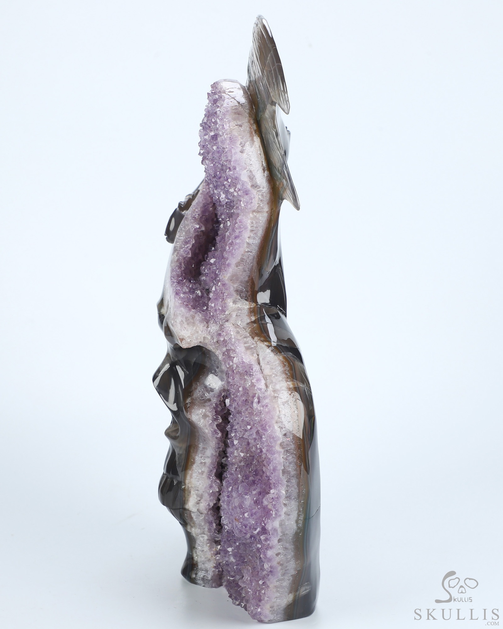Sept 22, 2026 ACSAD (A Crystal Skull a Day) - Where Force Meets Silence - 10.7" Agate Amethyst Geode Hand Carved Dragon & Crystal Skull Fine Art Sculpture, Crystal Healing Sept 22, 2026 ACSAD (A Crystal Skull a Day) - Where Force Meets Silence - 10.7" Agate Amethyst Geode Hand Carved Dragon & Crystal Skull Fine Art Sculpture, Crystal Healing
