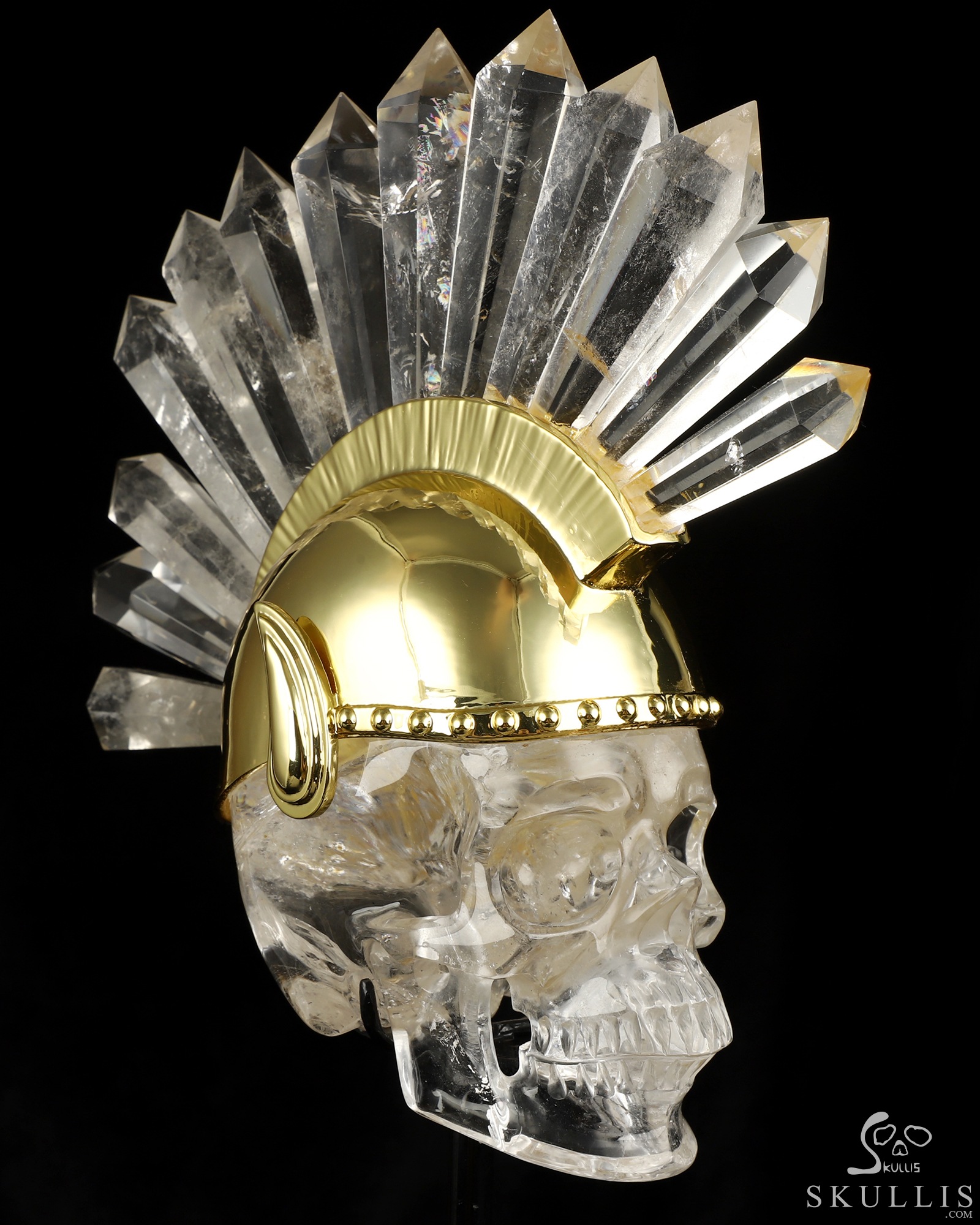 7.1" Quartz Rock Crystal Hand Carved Punk Crystal Skull Sculpture, Crystal Healing 7.1" Quartz Rock Crystal Hand Carved Punk Crystal Skull Sculpture, Crystal Healing