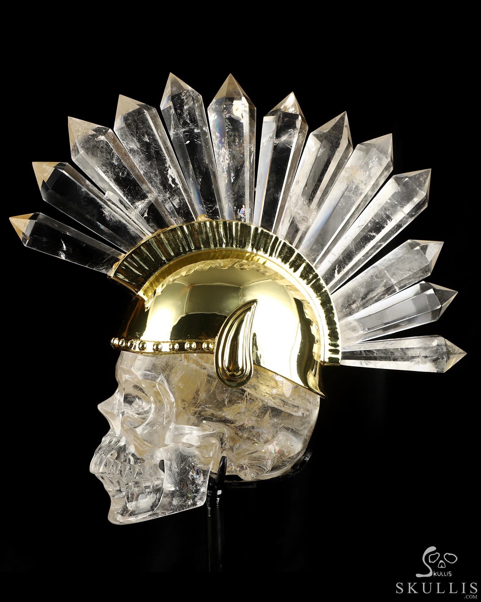 7.1" Quartz Rock Crystal Hand Carved Punk Crystal Skull Sculpture, Crystal Healing 7.1" Quartz Rock Crystal Hand Carved Punk Crystal Skull Sculpture, Crystal Healing