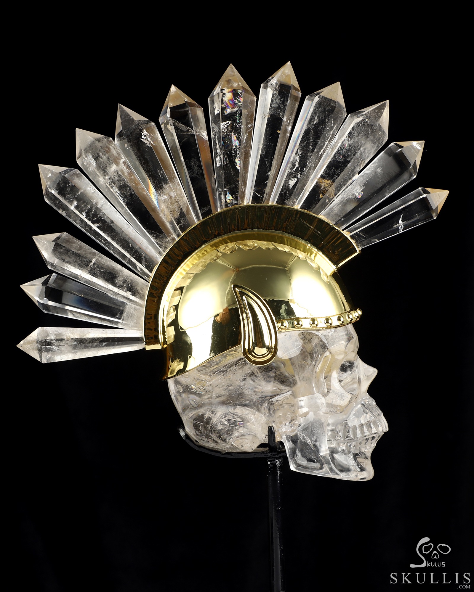 7.1" Quartz Rock Crystal Hand Carved Punk Crystal Skull Sculpture, Crystal Healing 7.1" Quartz Rock Crystal Hand Carved Punk Crystal Skull Sculpture, Crystal Healing