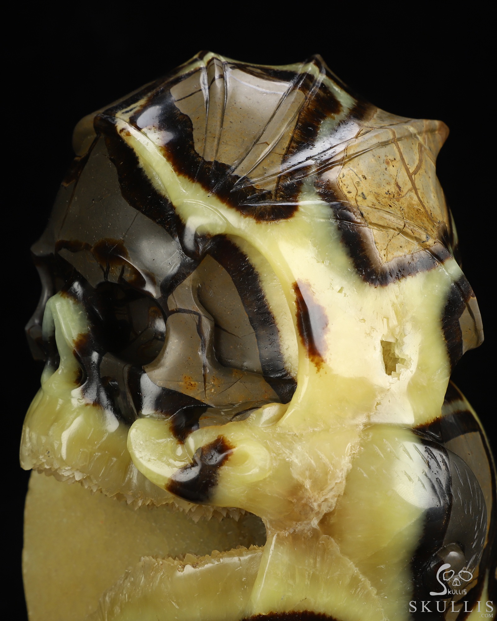 7.6" Dragon Septarian Stone Geode Hand Carved Crystal Skull Fine Art Sculpture, Crystal Healing 7.6" Dragon Septarian Stone Geode Hand Carved Crystal Skull Fine Art Sculpture, Crystal Healing