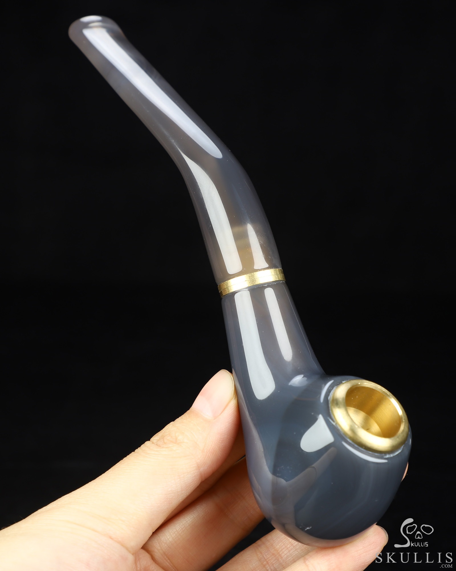 6.9" Agate Hand Carved Crystal Pipe Fine Art Sculpture, Crystal Healing 6.9" Agate Hand Carved Crystal Pipe Fine Art Sculpture, Crystal Healing