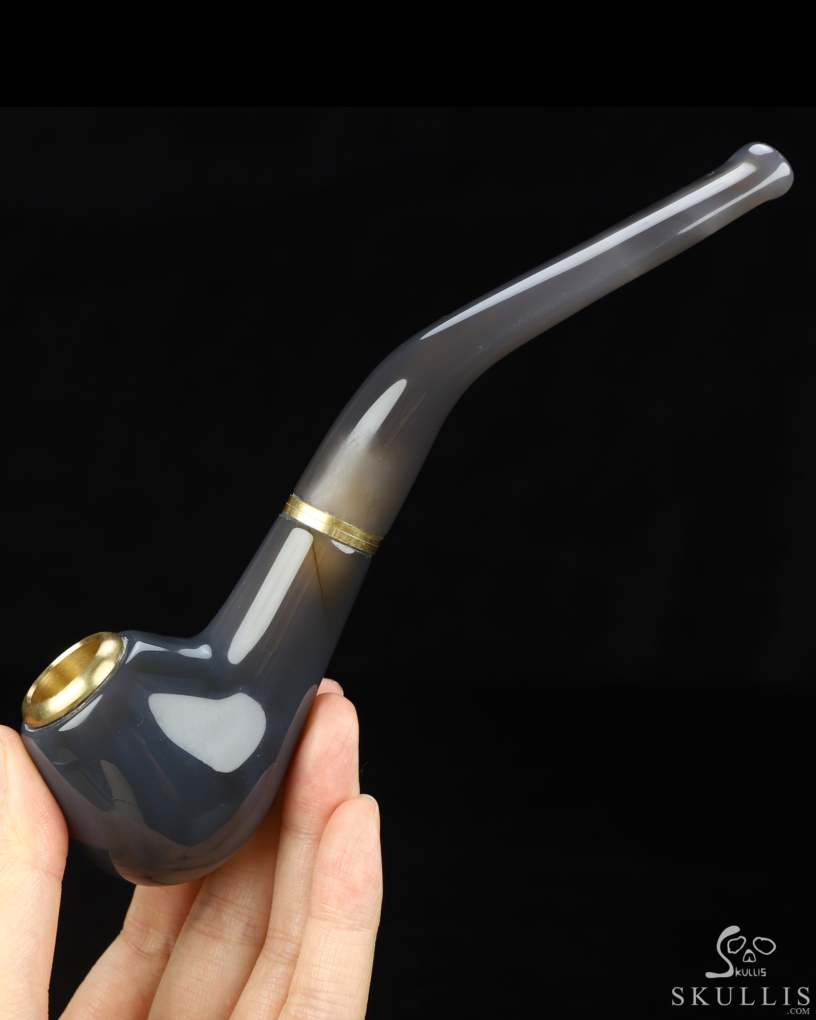 6.9" Agate Hand Carved Crystal Pipe Fine Art Sculpture, Crystal Healing 6.9" Agate Hand Carved Crystal Pipe Fine Art Sculpture, Crystal Healing