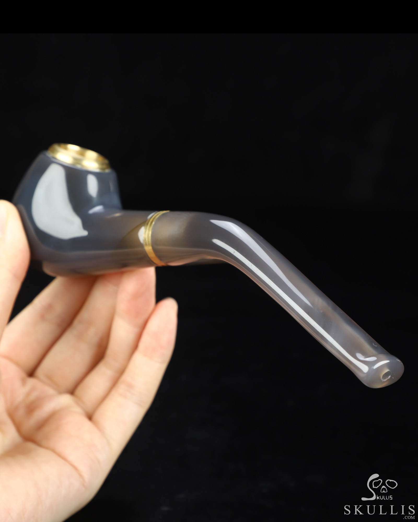 6.9" Agate Hand Carved Crystal Pipe Fine Art Sculpture, Crystal Healing 6.9" Agate Hand Carved Crystal Pipe Fine Art Sculpture, Crystal Healing