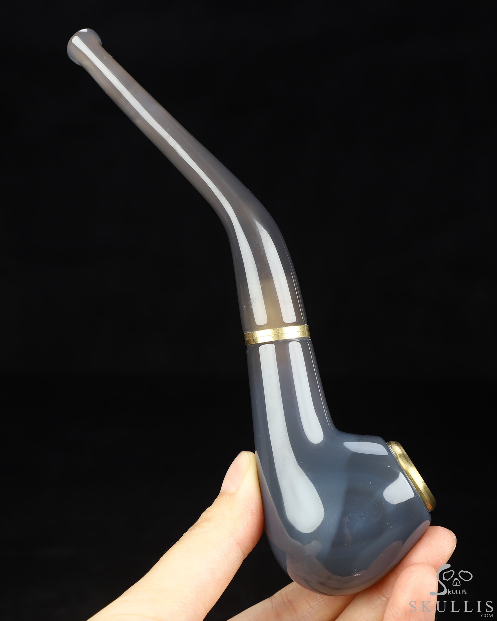 6.9" Agate Hand Carved Crystal Pipe Fine Art Sculpture, Crystal Healing 6.9" Agate Hand Carved Crystal Pipe Fine Art Sculpture, Crystal Healing