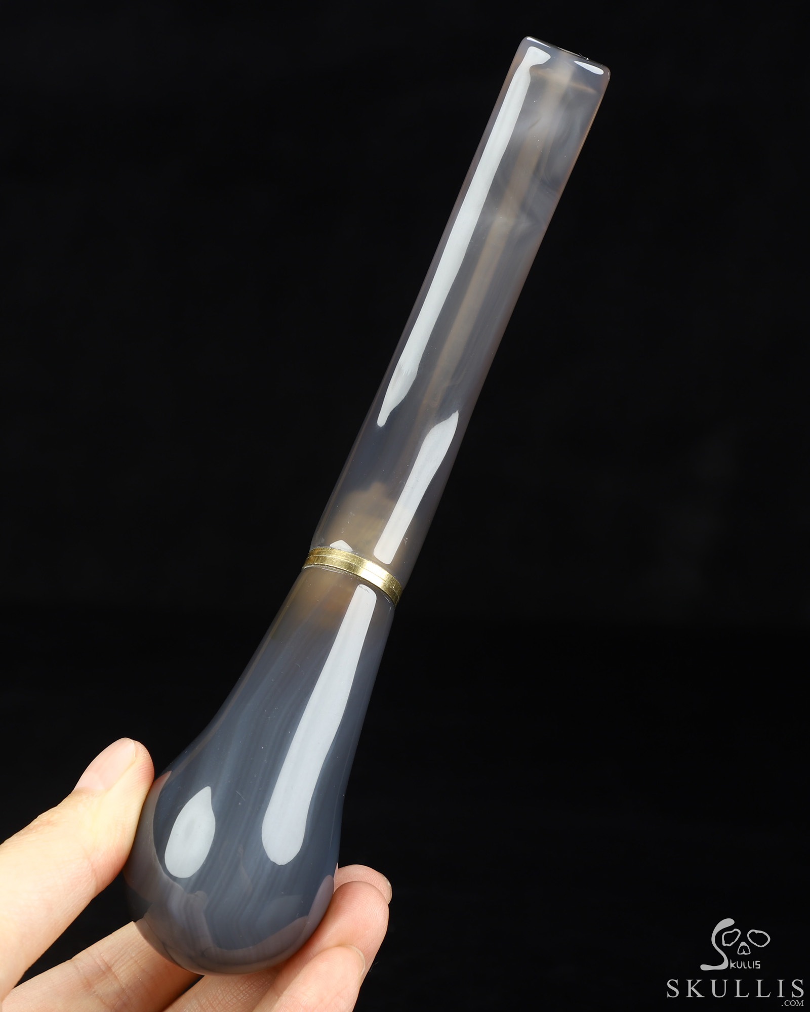 6.9" Agate Hand Carved Crystal Pipe Fine Art Sculpture, Crystal Healing 6.9" Agate Hand Carved Crystal Pipe Fine Art Sculpture, Crystal Healing