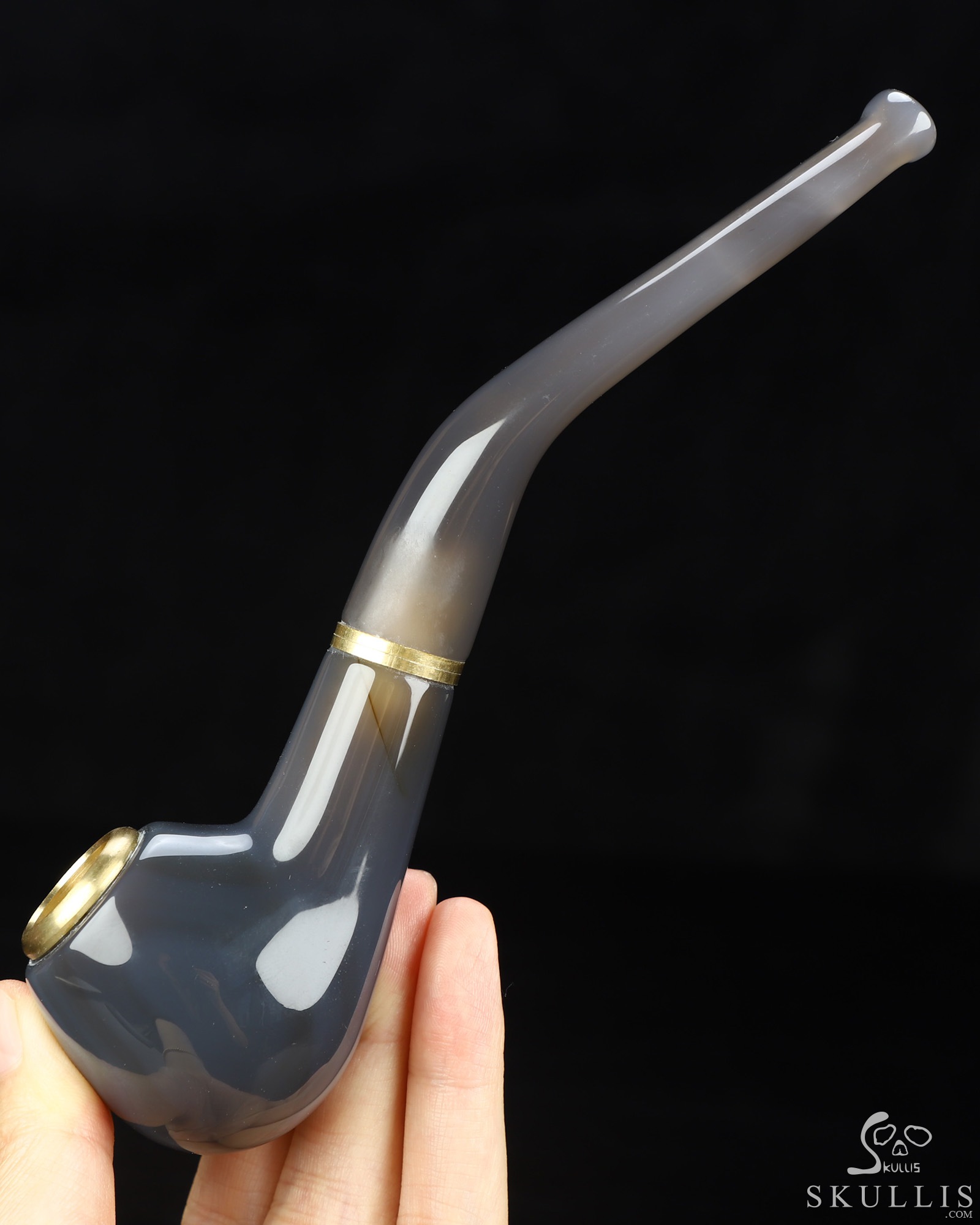 6.9" Agate Hand Carved Crystal Pipe Fine Art Sculpture, Crystal Healing 6.9" Agate Hand Carved Crystal Pipe Fine Art Sculpture, Crystal Healing