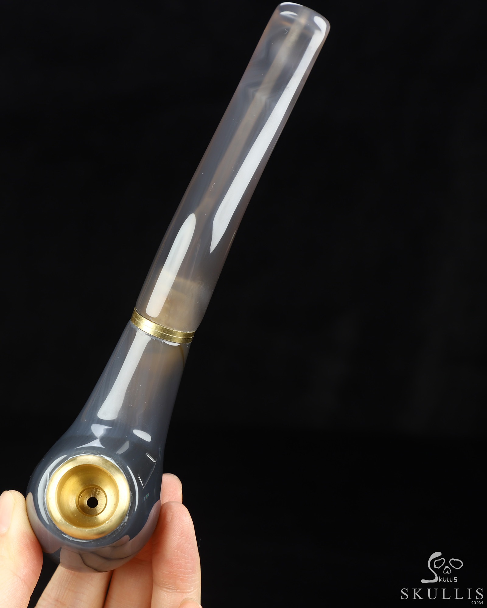 6.9" Agate Hand Carved Crystal Pipe Fine Art Sculpture, Crystal Healing 6.9" Agate Hand Carved Crystal Pipe Fine Art Sculpture, Crystal Healing