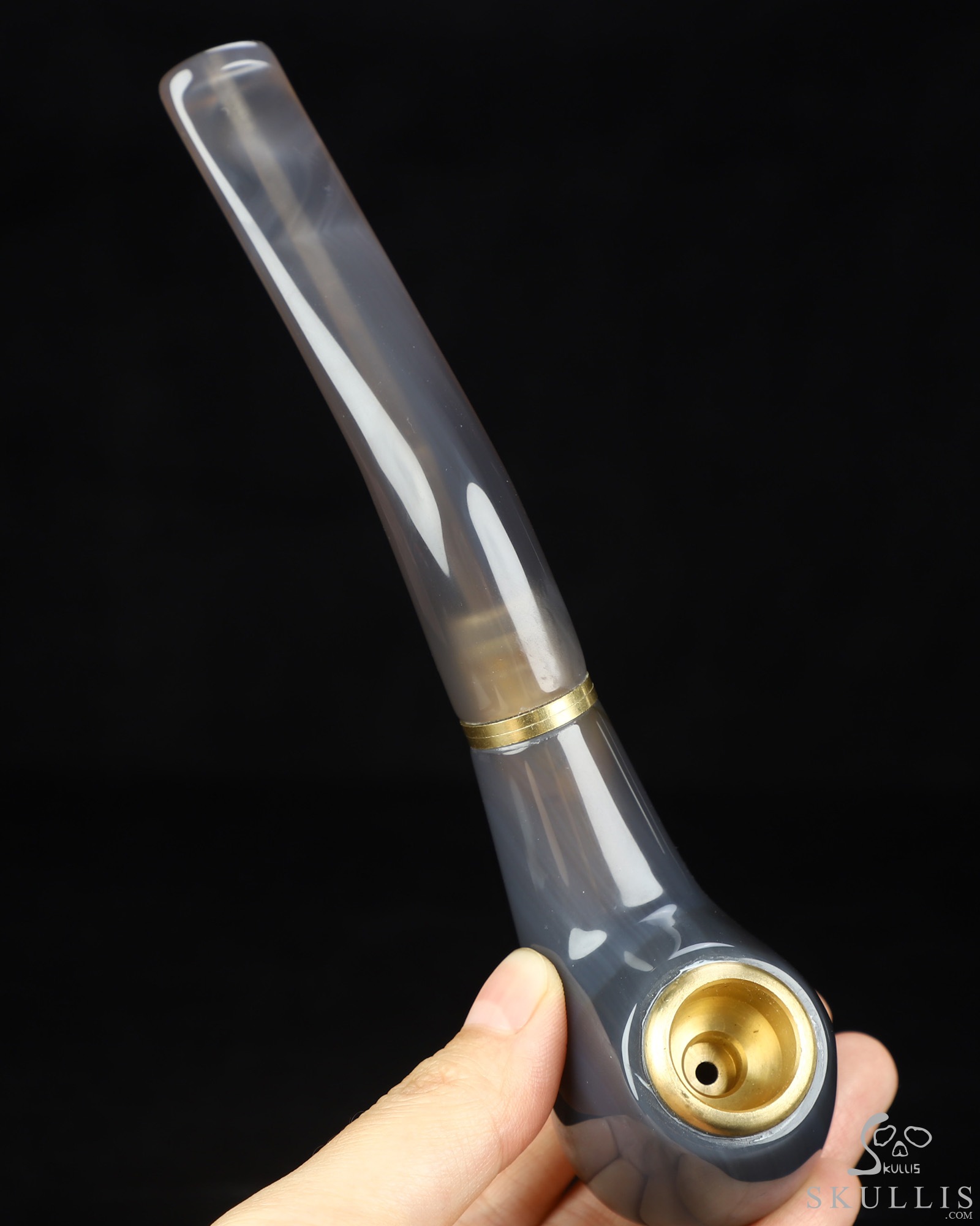 6.9" Agate Hand Carved Crystal Pipe Fine Art Sculpture, Crystal Healing 6.9" Agate Hand Carved Crystal Pipe Fine Art Sculpture, Crystal Healing