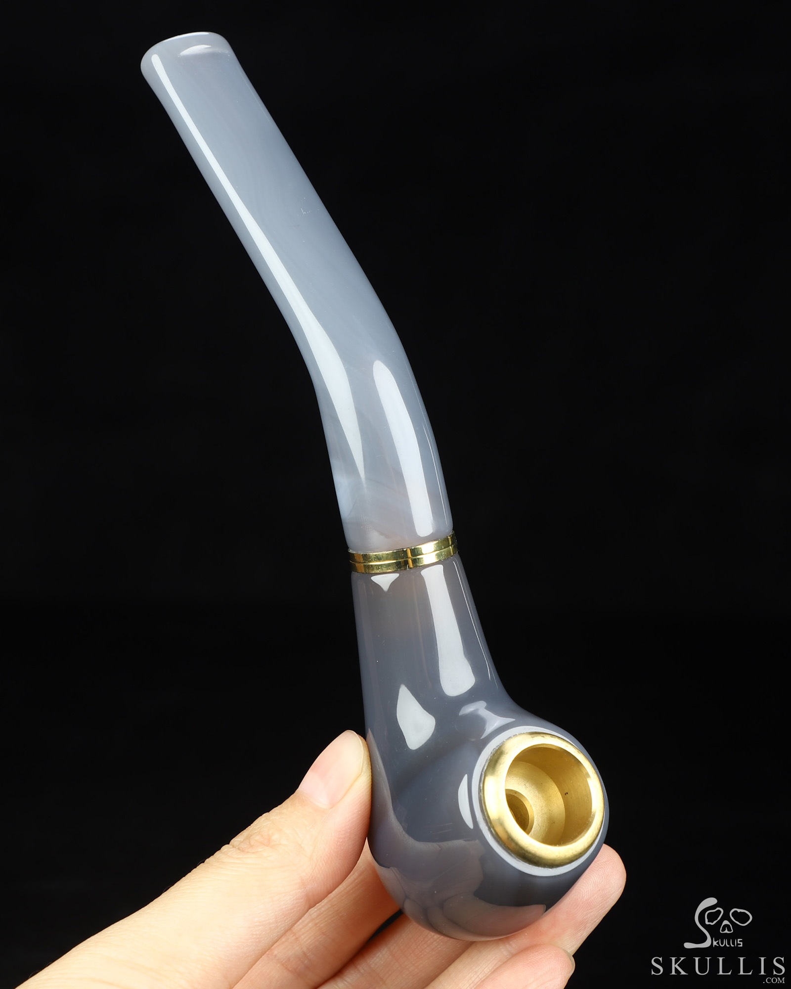 6.9" Agate Hand Carved Crystal Pipe Fine Art Sculpture, Crystal Healing 6.9" Agate Hand Carved Crystal Pipe Fine Art Sculpture, Crystal Healing