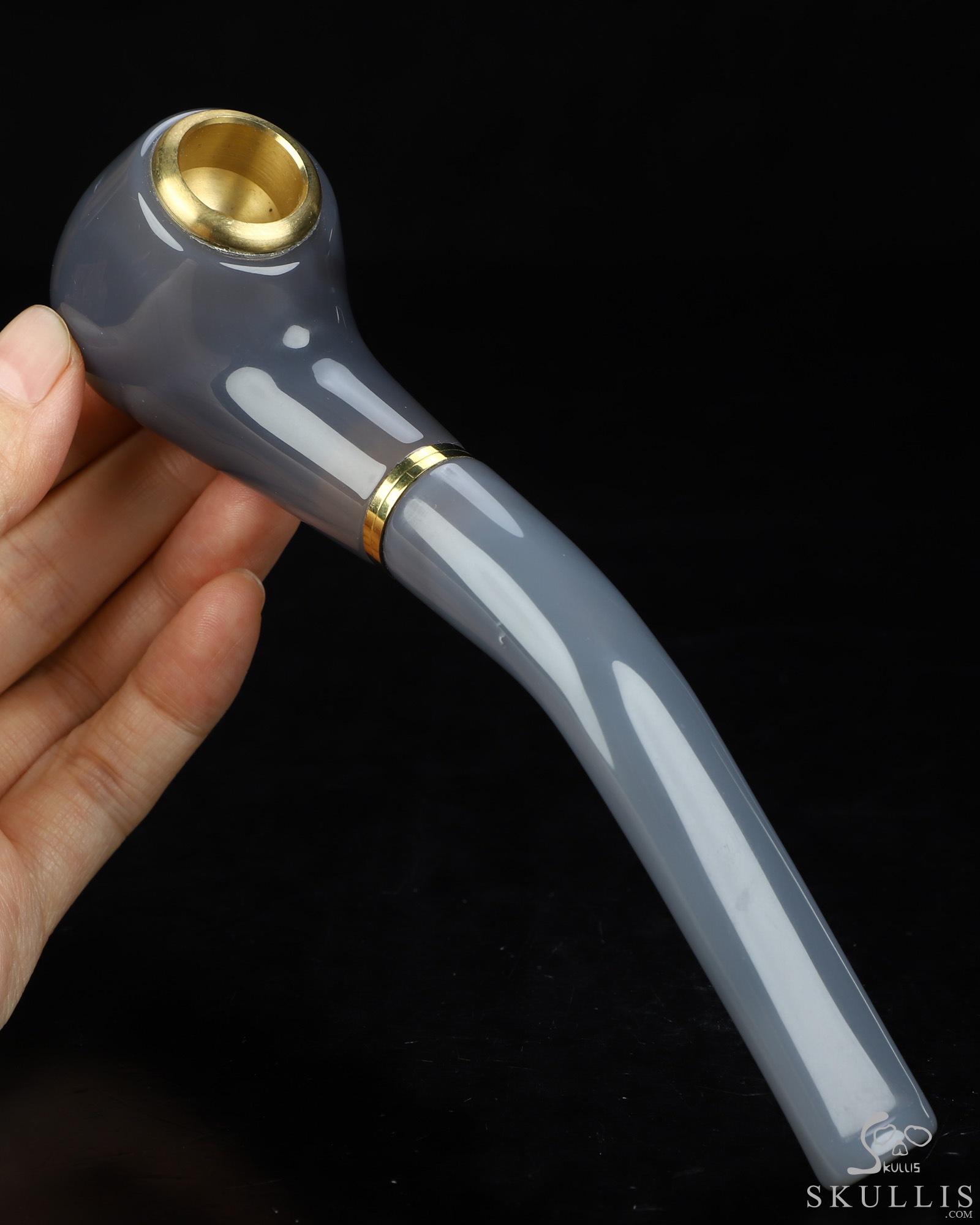 6.9" Agate Hand Carved Crystal Pipe Fine Art Sculpture, Crystal Healing 6.9" Agate Hand Carved Crystal Pipe Fine Art Sculpture, Crystal Healing