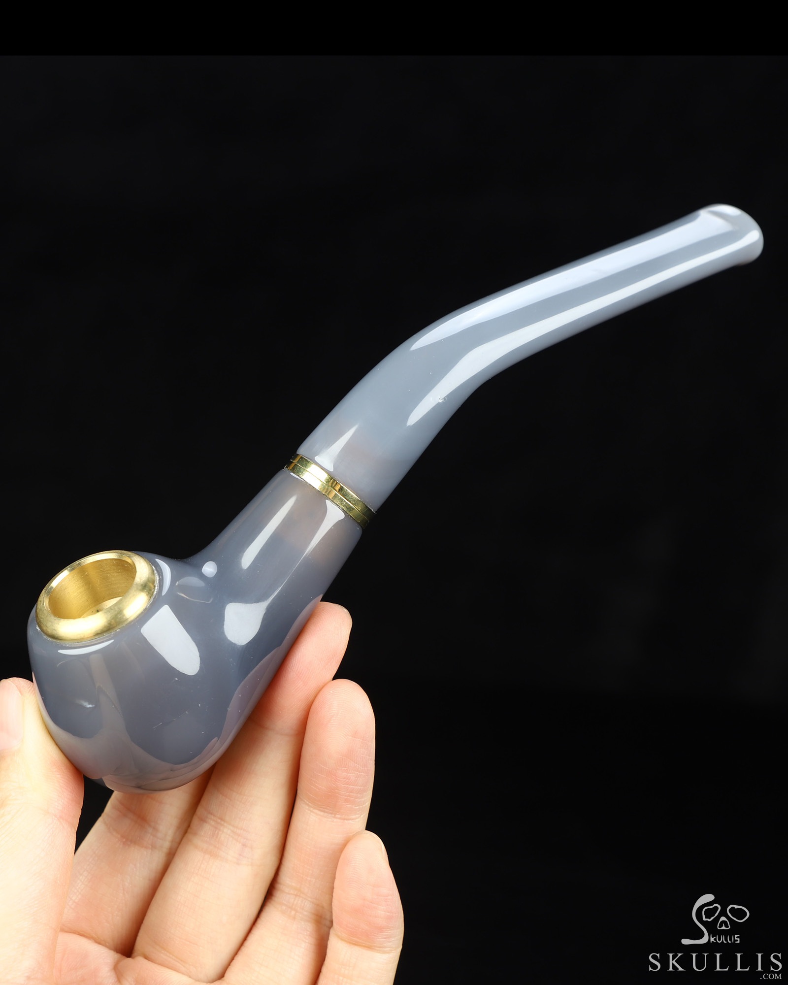 6.9" Agate Hand Carved Crystal Pipe Fine Art Sculpture, Crystal Healing 6.9" Agate Hand Carved Crystal Pipe Fine Art Sculpture, Crystal Healing