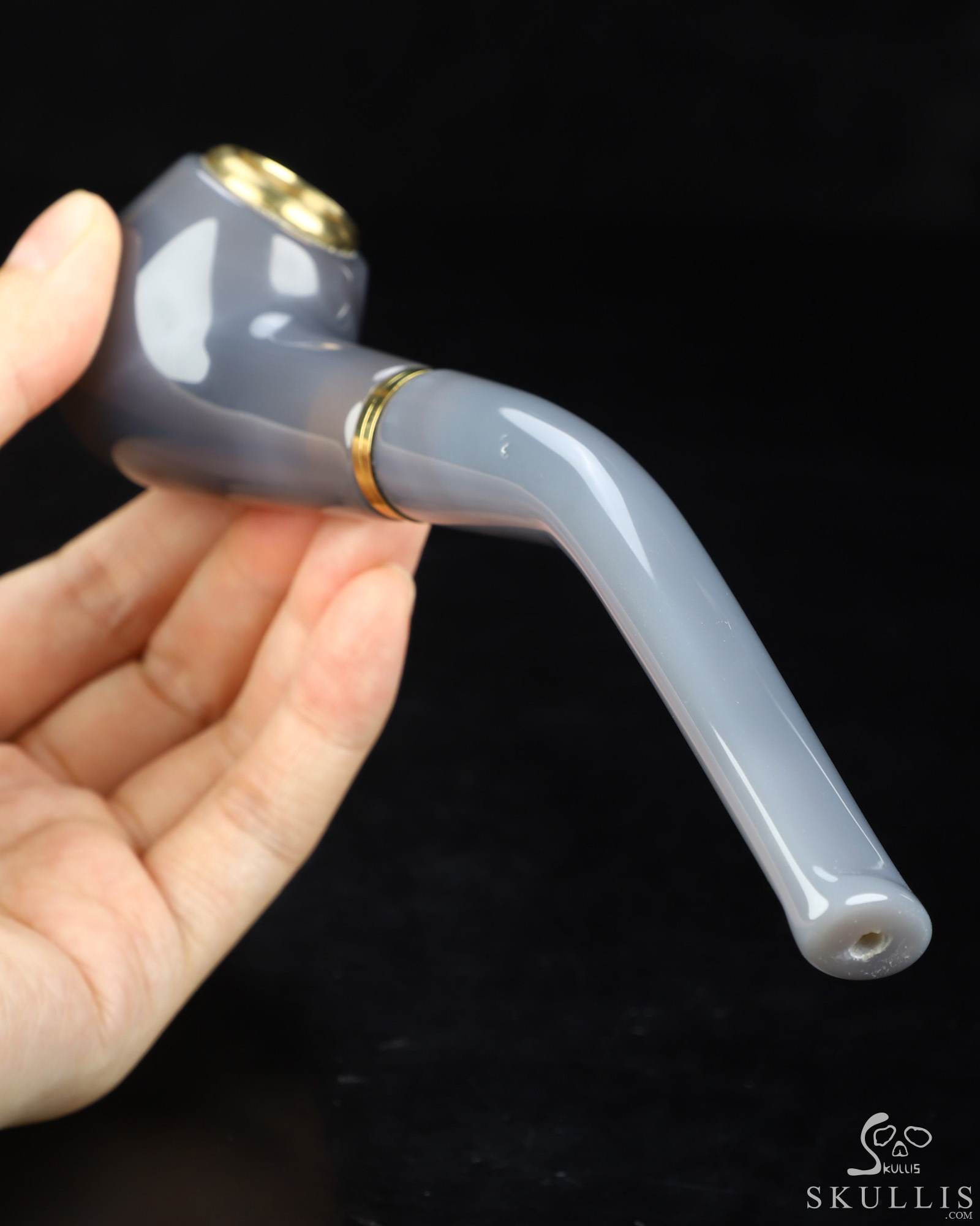 6.9" Agate Hand Carved Crystal Pipe Fine Art Sculpture, Crystal Healing 6.9" Agate Hand Carved Crystal Pipe Fine Art Sculpture, Crystal Healing