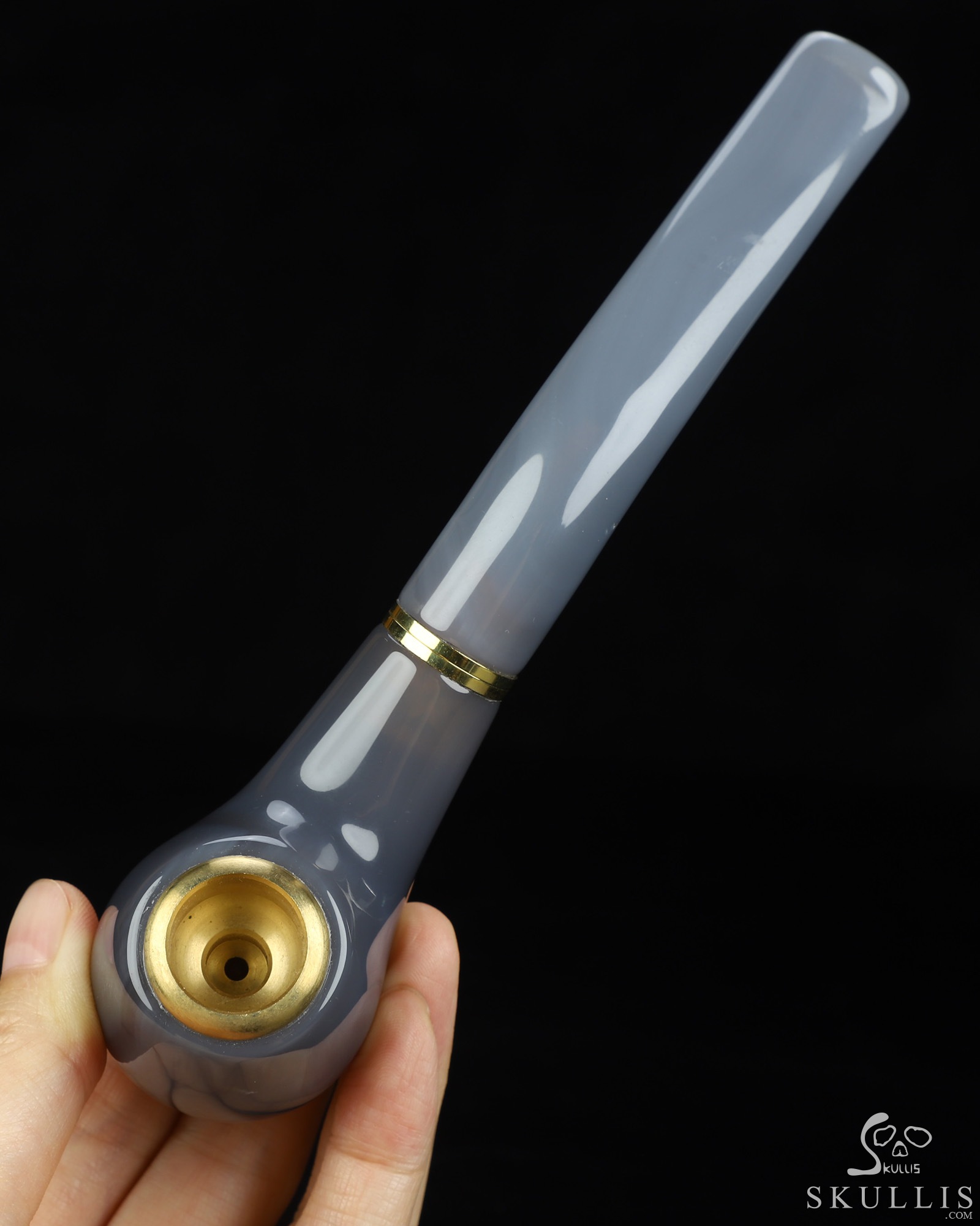 6.9" Agate Hand Carved Crystal Pipe Fine Art Sculpture, Crystal Healing 6.9" Agate Hand Carved Crystal Pipe Fine Art Sculpture, Crystal Healing