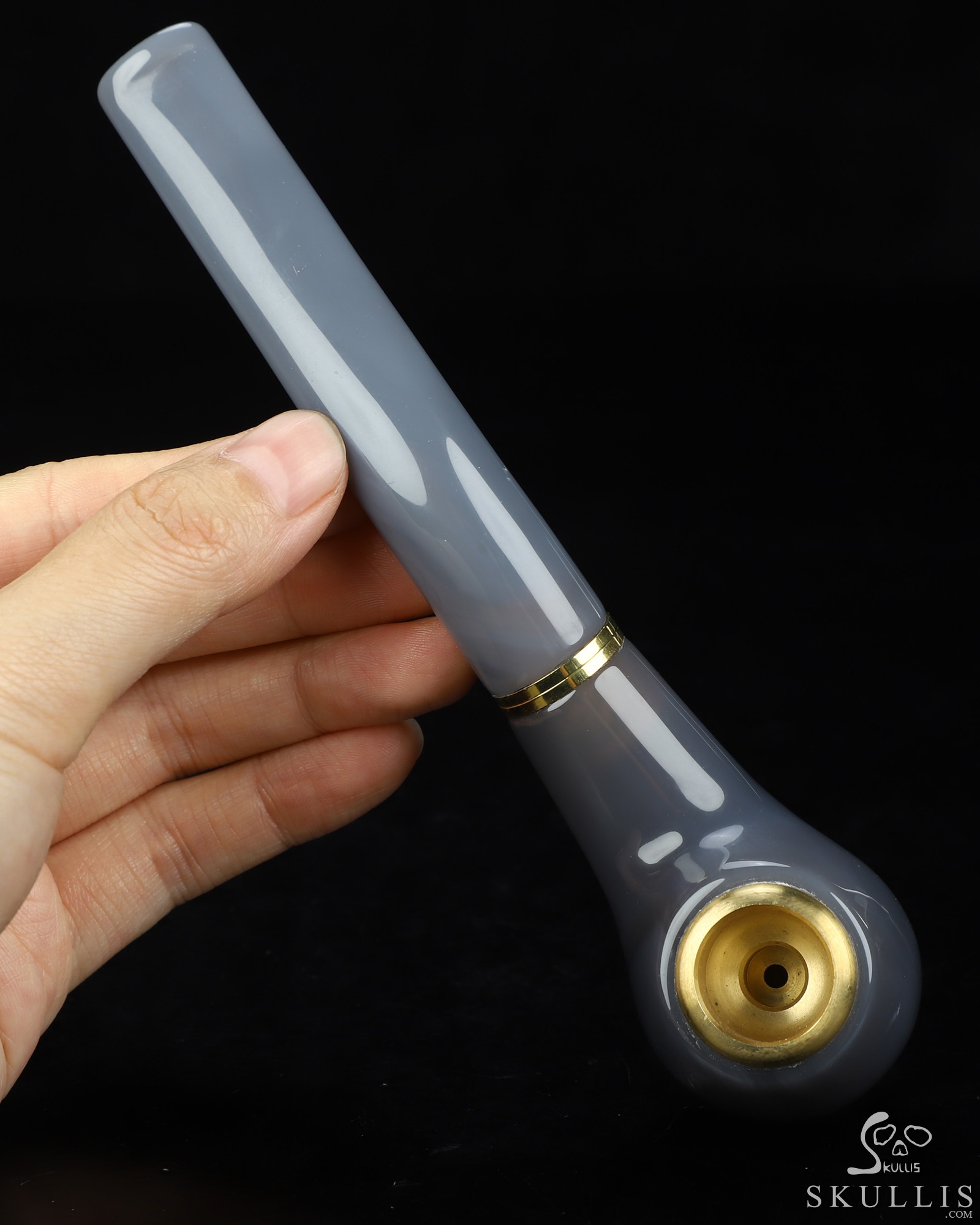 6.9" Agate Hand Carved Crystal Pipe Fine Art Sculpture, Crystal Healing 6.9" Agate Hand Carved Crystal Pipe Fine Art Sculpture, Crystal Healing