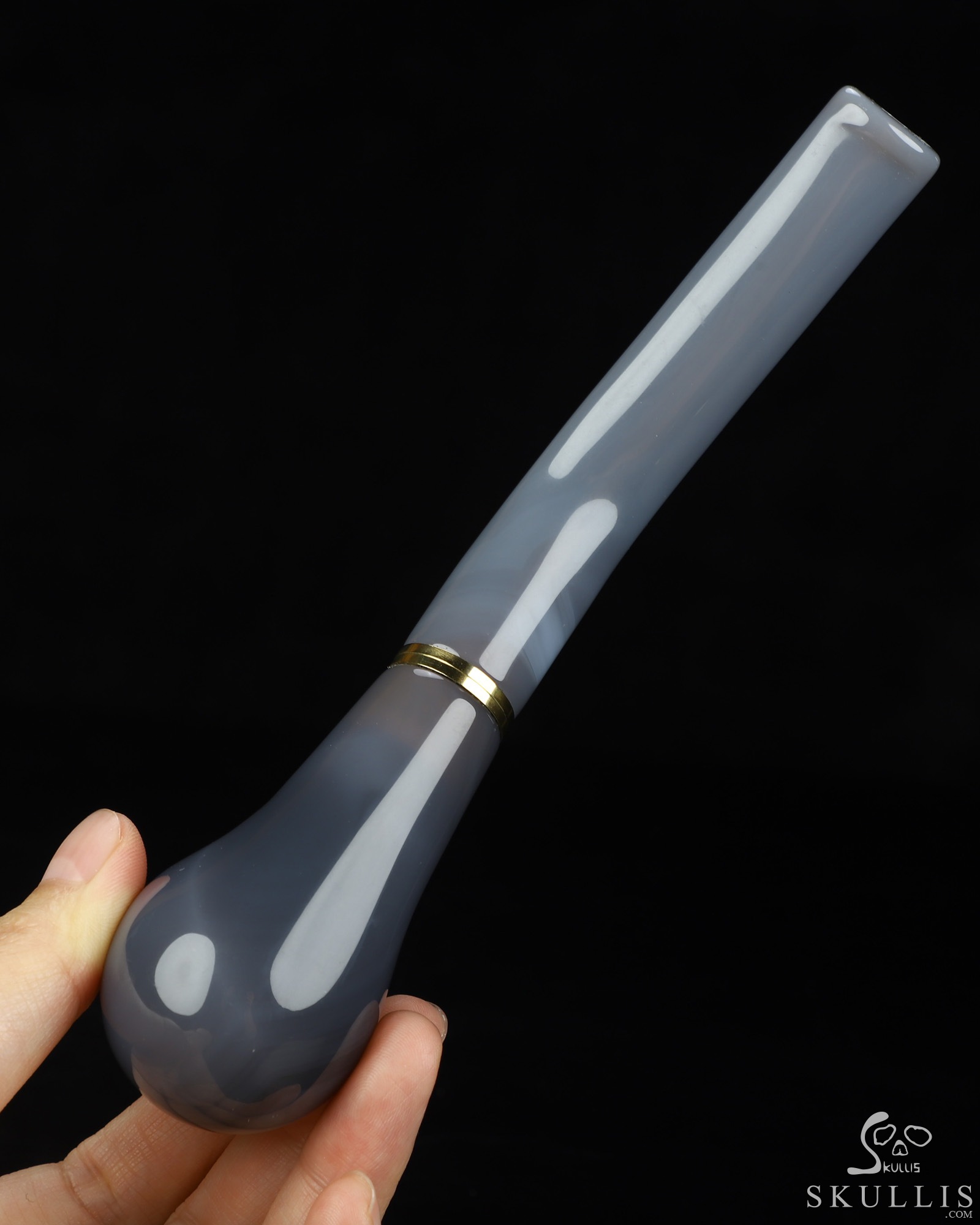 6.9" Agate Hand Carved Crystal Pipe Fine Art Sculpture, Crystal Healing 6.9" Agate Hand Carved Crystal Pipe Fine Art Sculpture, Crystal Healing