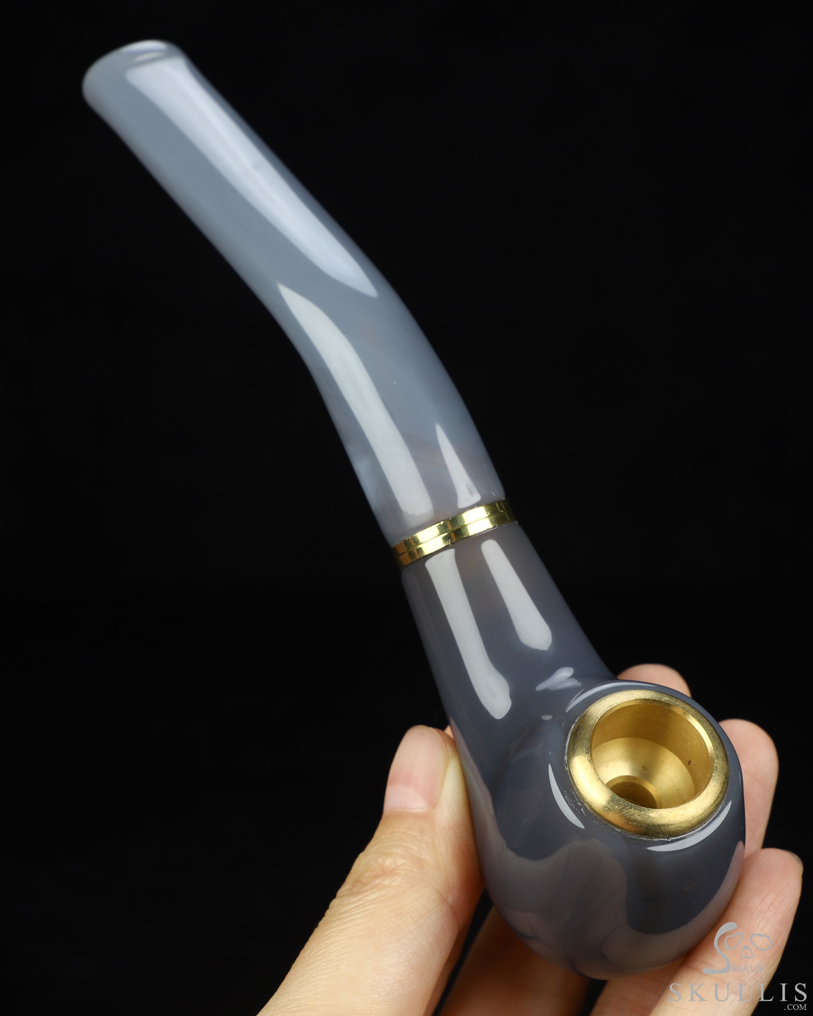 6.9" Agate Hand Carved Crystal Pipe Fine Art Sculpture, Crystal Healing 6.9" Agate Hand Carved Crystal Pipe Fine Art Sculpture, Crystal Healing