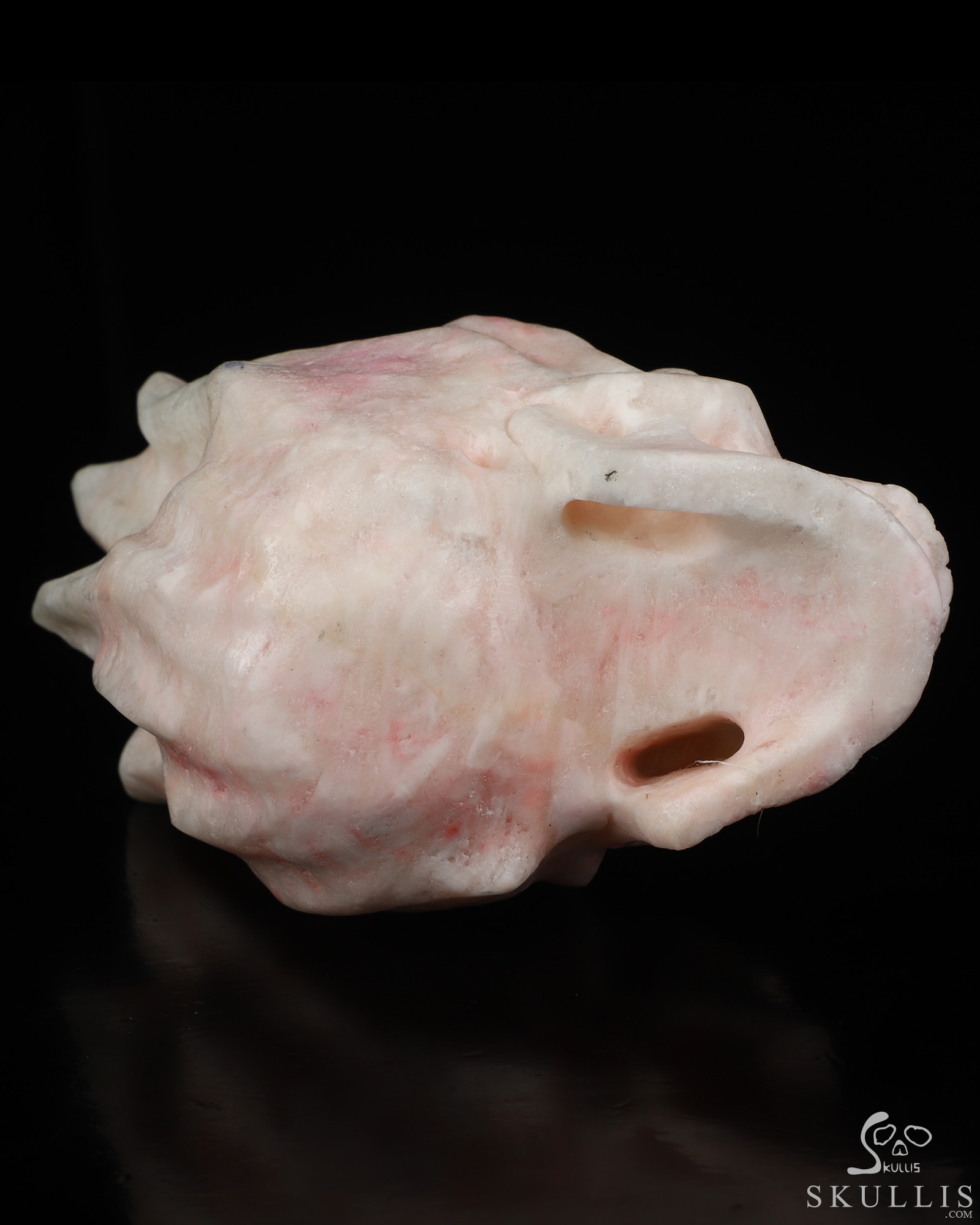5.6" Pink Aragonite Hand Carved Flaming Crystal Skull, Crystal Healing 5.6" Pink Aragonite Hand Carved Flaming Crystal Skull, Crystal Healing
