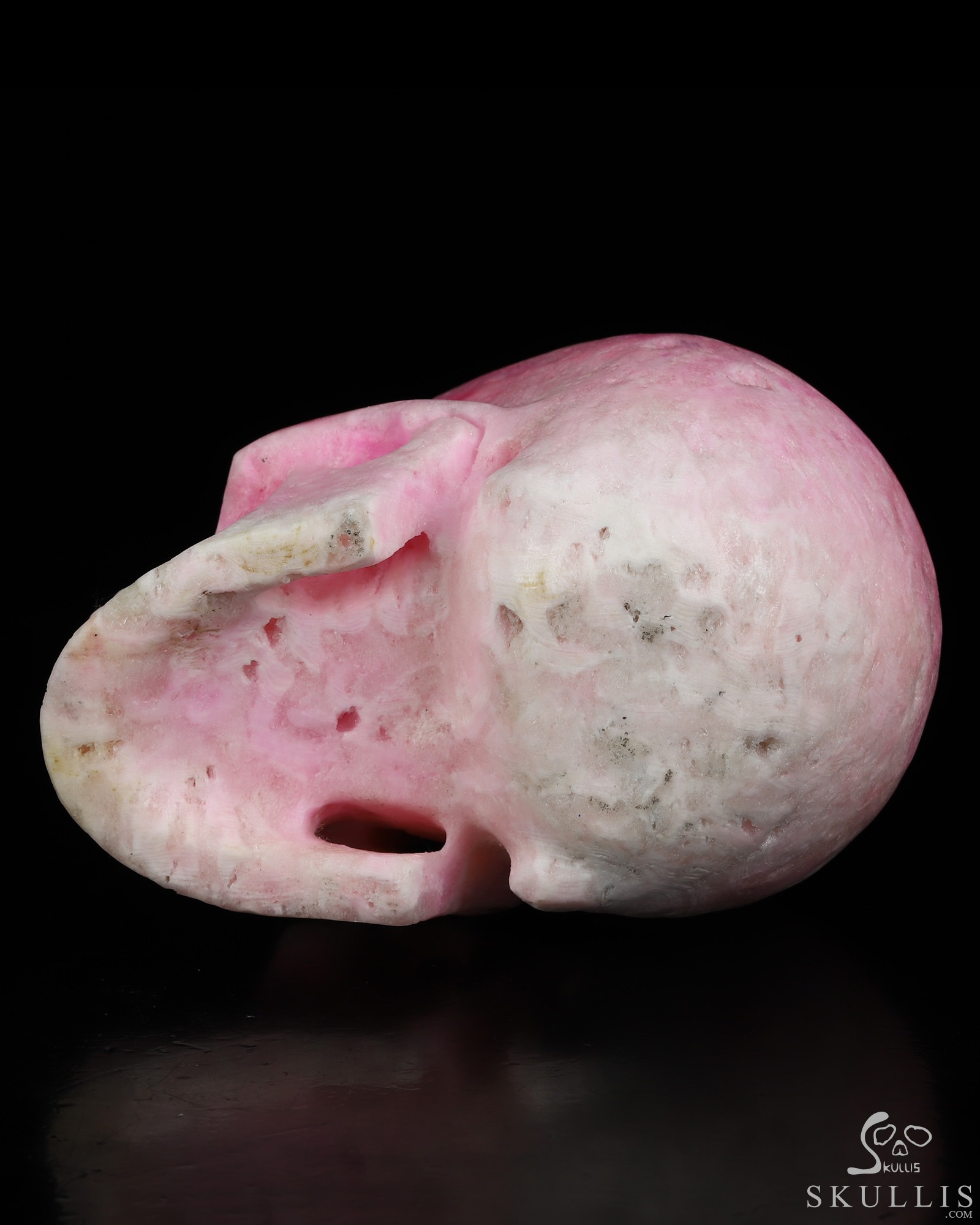 5.1" Pink Aragonite Hand Carved Crystal Skull, Realistic, Crystal Healing 5.1" Pink Aragonite Hand Carved Crystal Skull, Realistic, Crystal Healing