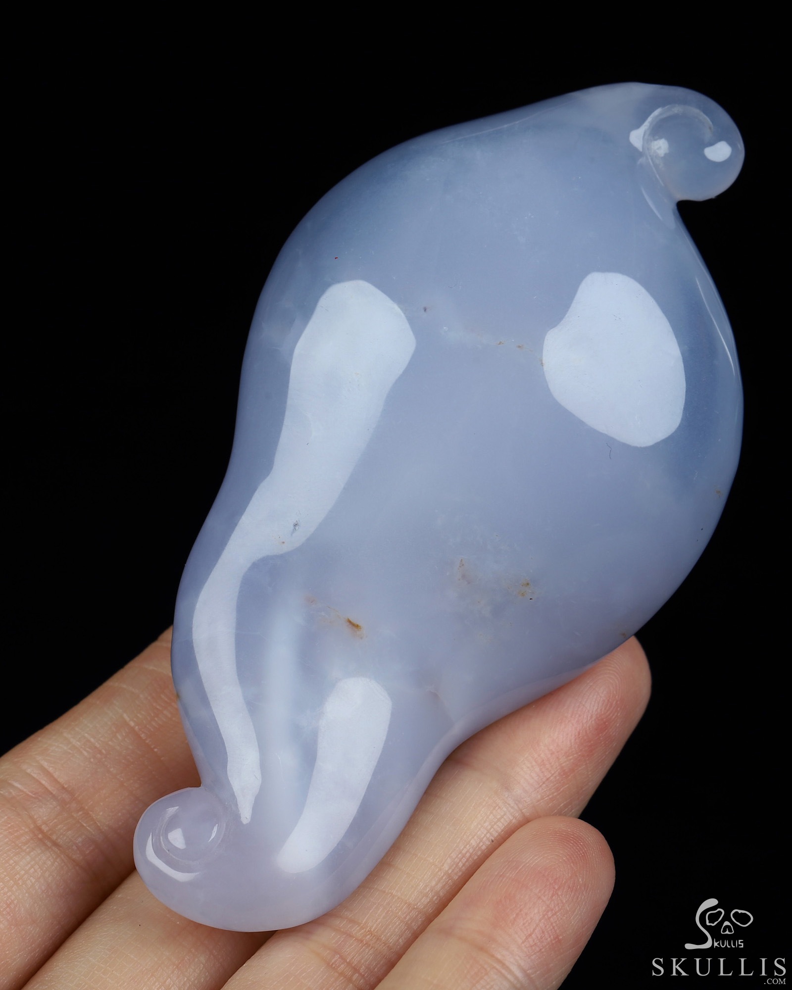 3.5" Blue Chalcedony Hand Carved Crystal Skull 3.5" Blue Chalcedony Hand Carved Crystal Skull