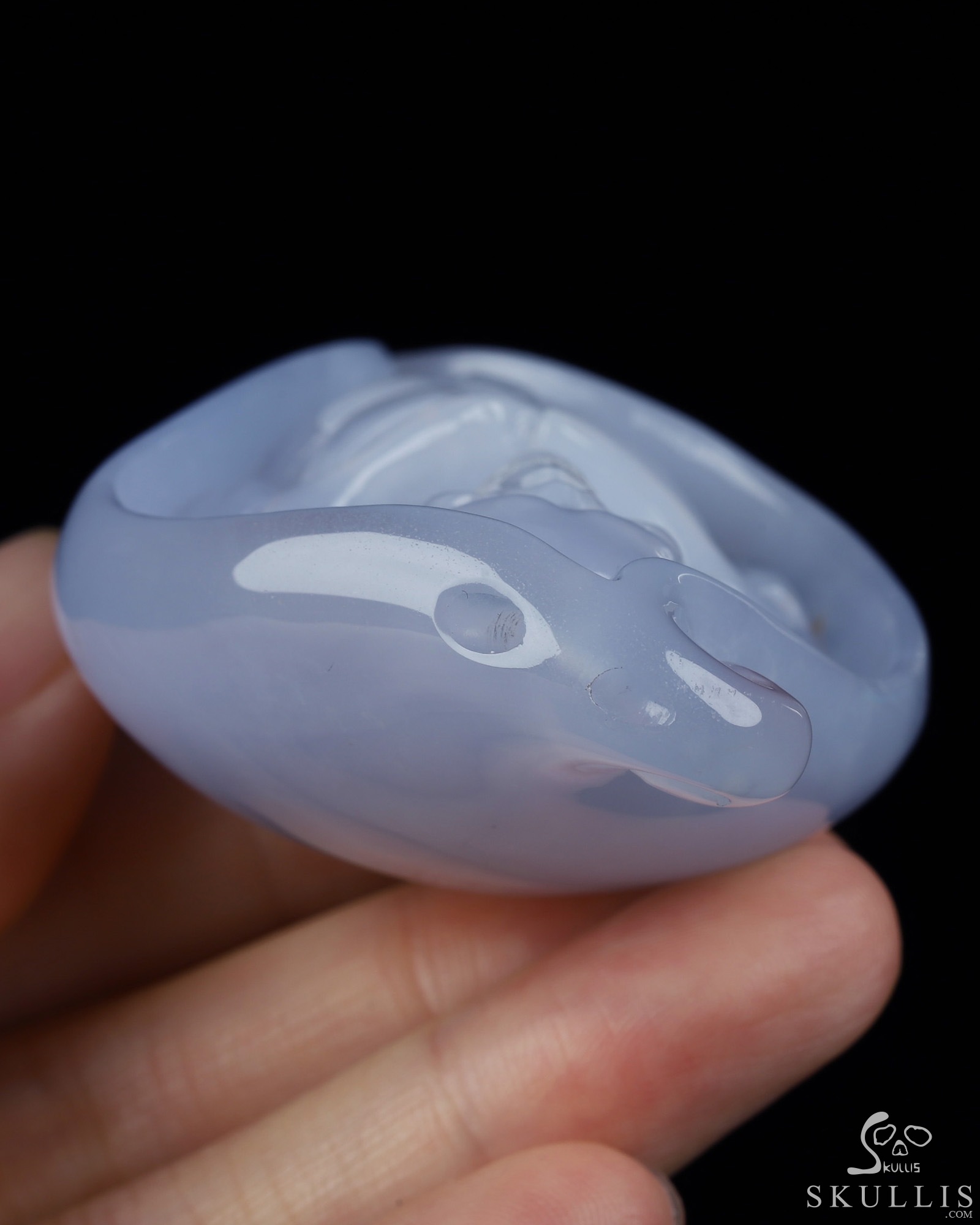 3.5" Blue Chalcedony Hand Carved Crystal Skull 3.5" Blue Chalcedony Hand Carved Crystal Skull