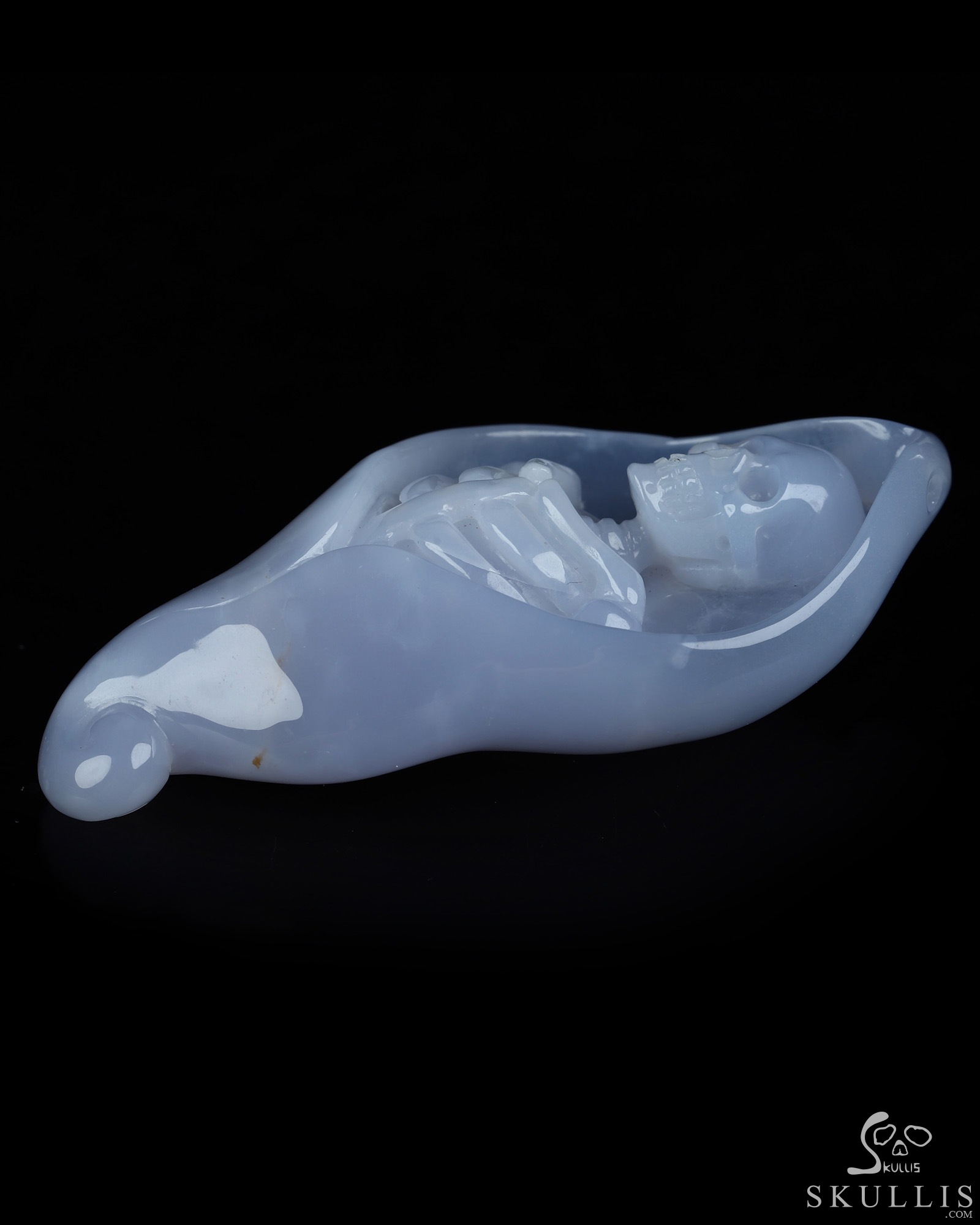 3.5" Blue Chalcedony Hand Carved Crystal Skull 3.5" Blue Chalcedony Hand Carved Crystal Skull