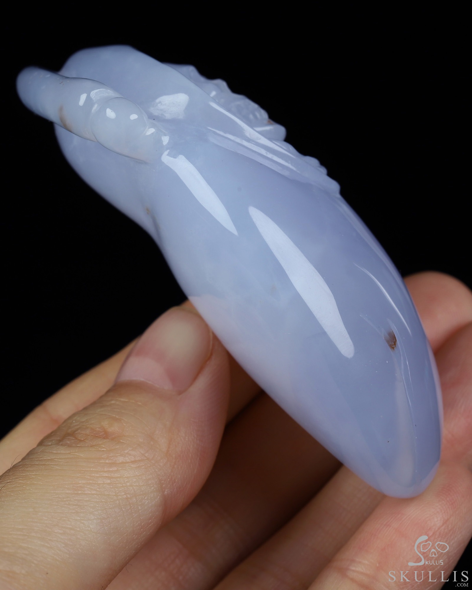 2.9" Blue Chalcedony Hand Carved Death Crystal Skull 2.9" Blue Chalcedony Hand Carved Death Crystal Skull