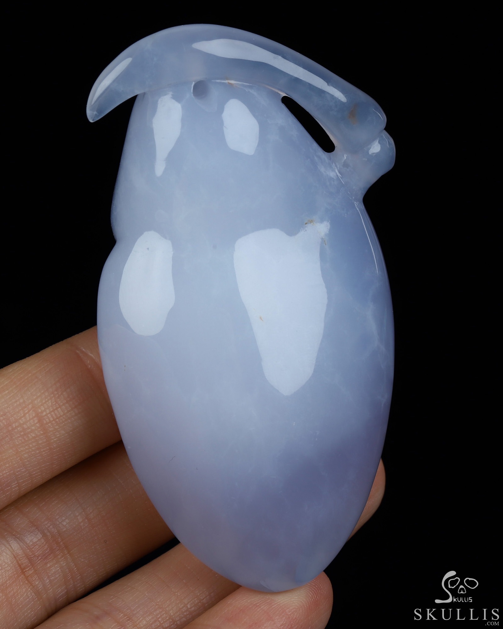2.9" Blue Chalcedony Hand Carved Death Crystal Skull 2.9" Blue Chalcedony Hand Carved Death Crystal Skull