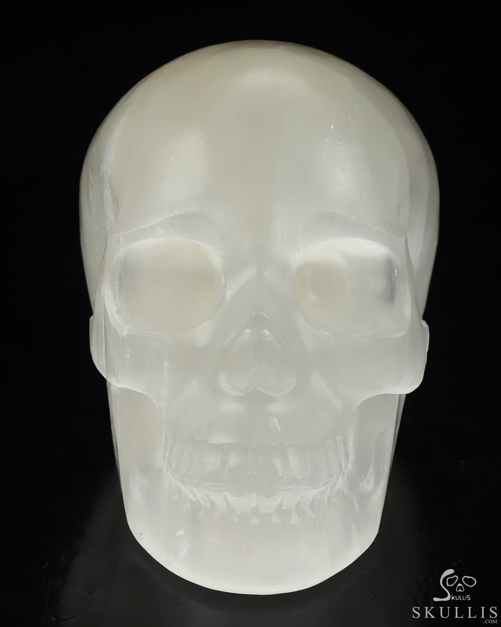 5.0" Selenite Hand Carved Crystal Skull, Realistic, Crystal Healing 5.0" Selenite Hand Carved Crystal Skull, Realistic, Crystal Healing