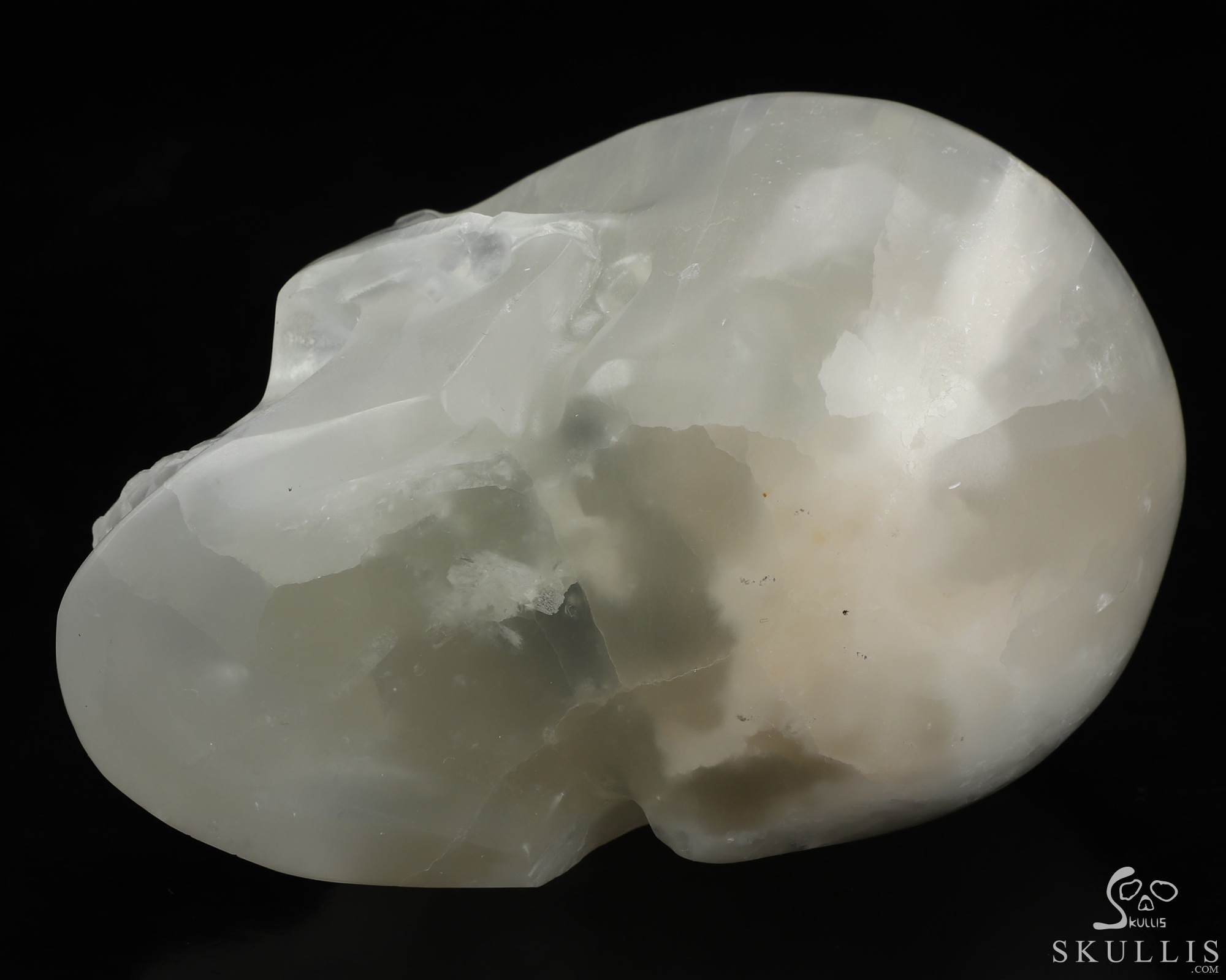 5.0" Selenite Hand Carved Crystal Skull, Realistic, Crystal Healing 5.0" Selenite Hand Carved Crystal Skull, Realistic, Crystal Healing