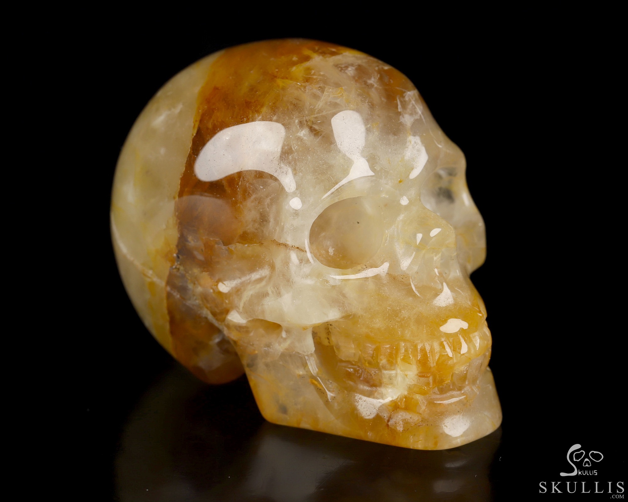2.0" Golden Healer Quartz Hand Carved Crystal Skull, Realistic, Crystal Healing 2.0" Golden Healer Quartz Hand Carved Crystal Skull, Realistic, Crystal Healing