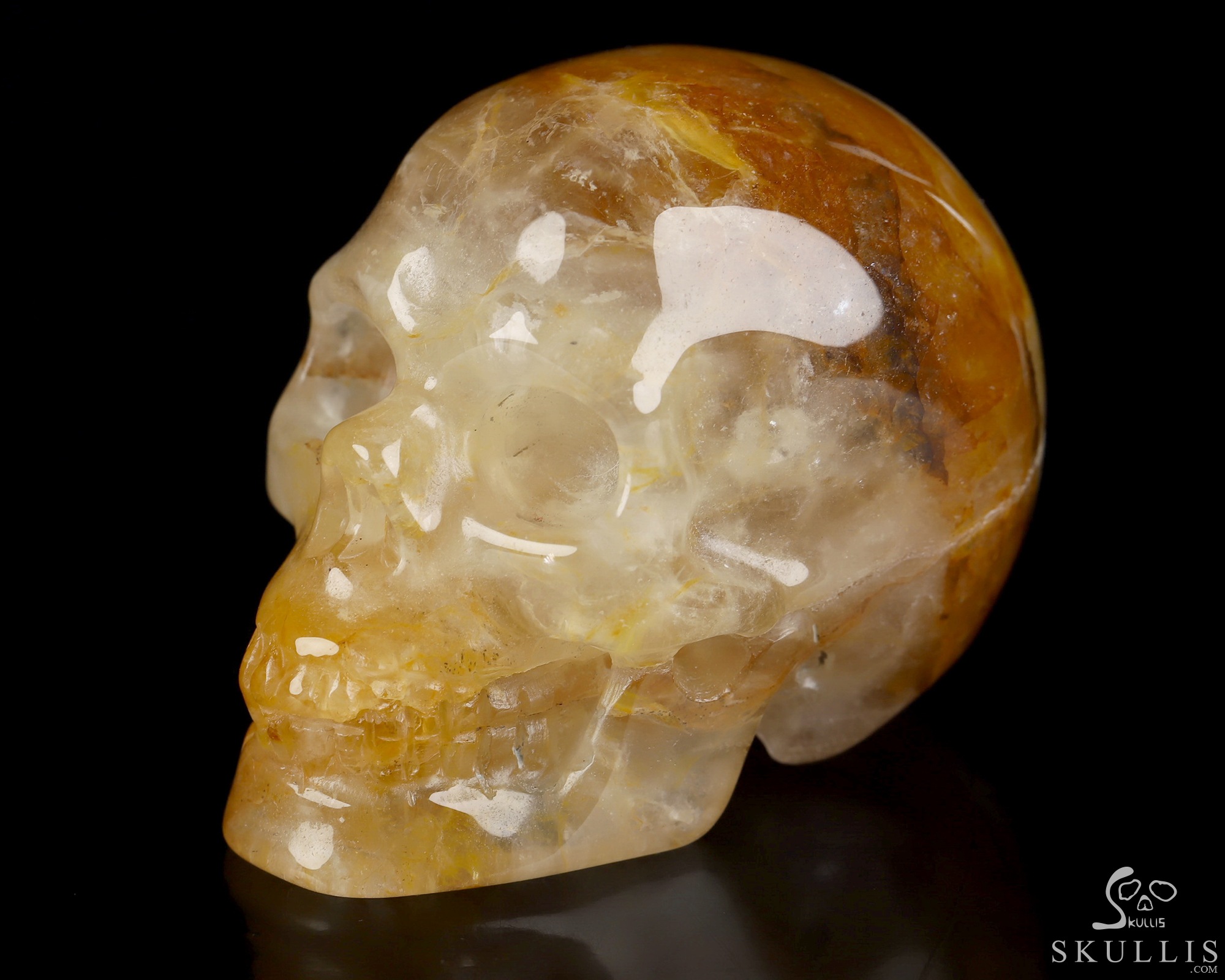 2.0" Golden Healer Quartz Hand Carved Crystal Skull, Realistic, Crystal Healing 2.0" Golden Healer Quartz Hand Carved Crystal Skull, Realistic, Crystal Healing