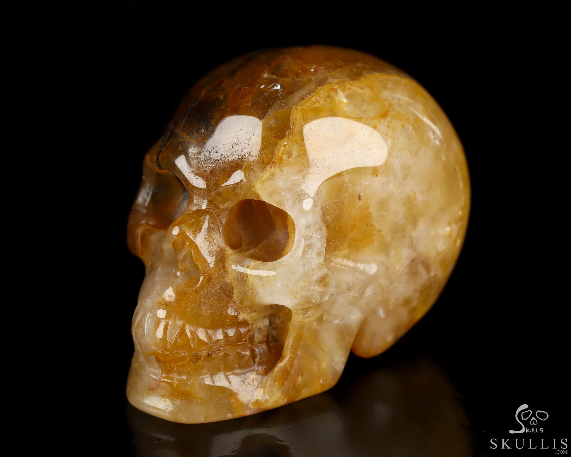 2.0" Golden Healer Quartz Hand Carved Crystal Skull, Realistic, Crystal Healing 2.0" Golden Healer Quartz Hand Carved Crystal Skull, Realistic, Crystal Healing