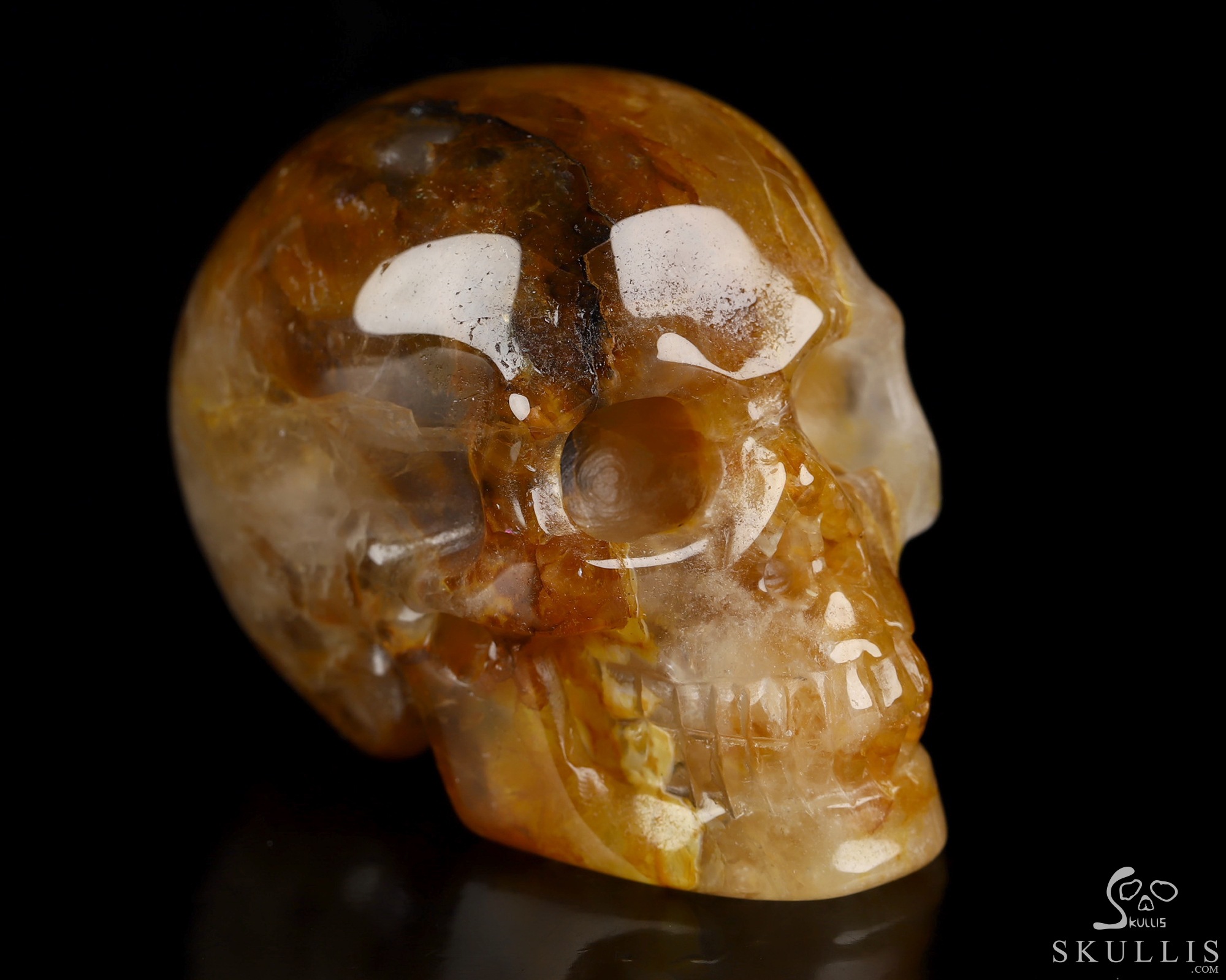 2.0" Golden Healer Quartz Hand Carved Crystal Skull, Realistic, Crystal Healing 2.0" Golden Healer Quartz Hand Carved Crystal Skull, Realistic, Crystal Healing