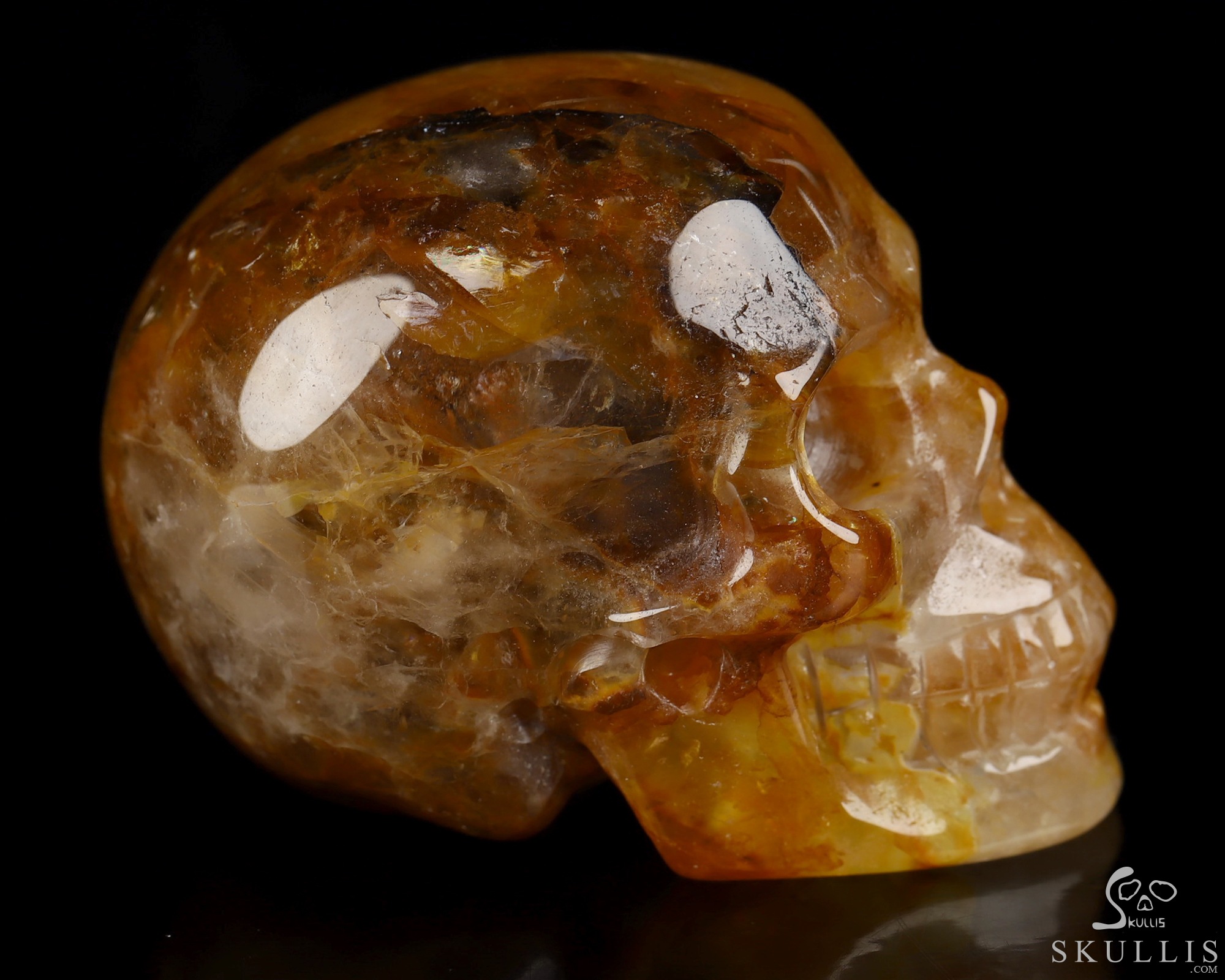2.0" Golden Healer Quartz Hand Carved Crystal Skull, Realistic, Crystal Healing 2.0" Golden Healer Quartz Hand Carved Crystal Skull, Realistic, Crystal Healing