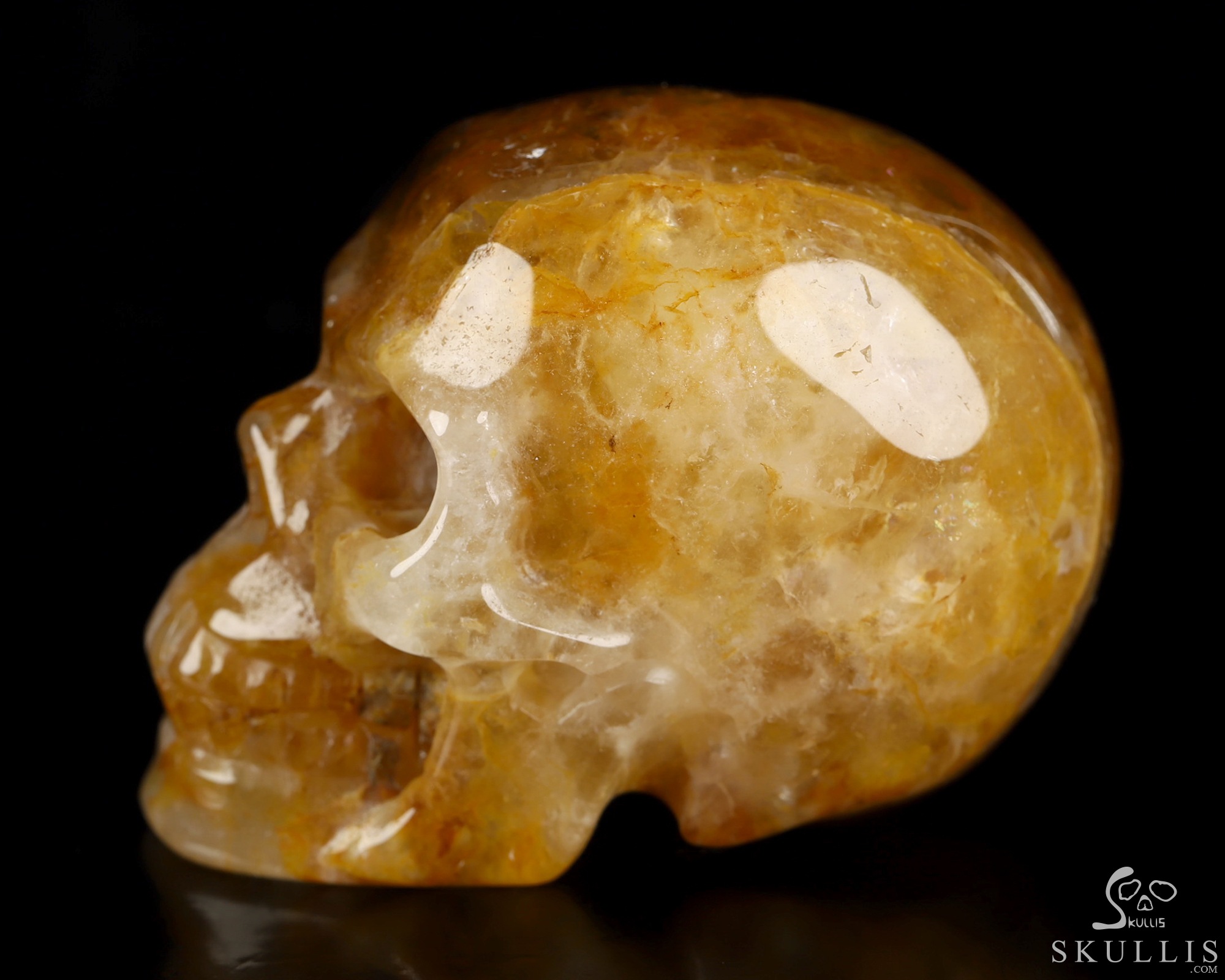 2.0" Golden Healer Quartz Hand Carved Crystal Skull, Realistic, Crystal Healing 2.0" Golden Healer Quartz Hand Carved Crystal Skull, Realistic, Crystal Healing