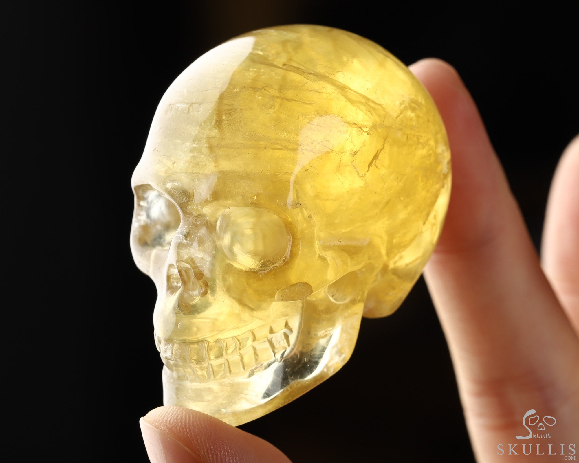 2.0" Orange Fluorite Hand Carved Crystal Skull, Realistic, Crystal Healing 2.0" Orange Fluorite Hand Carved Crystal Skull, Realistic, Crystal Healing