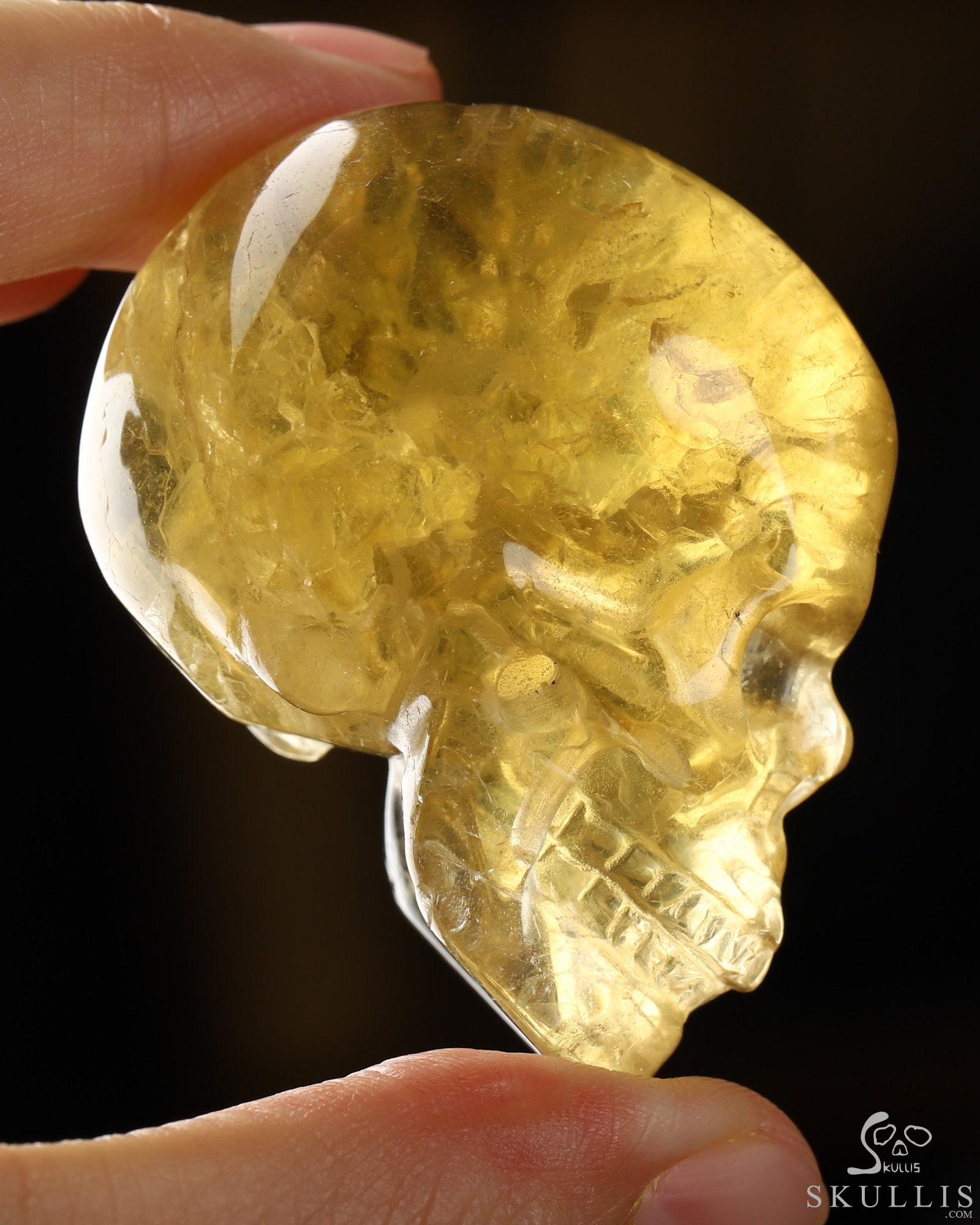 2.0" Orange Fluorite Hand Carved Crystal Skull, Realistic, Crystal Healing 2.0" Orange Fluorite Hand Carved Crystal Skull, Realistic, Crystal Healing