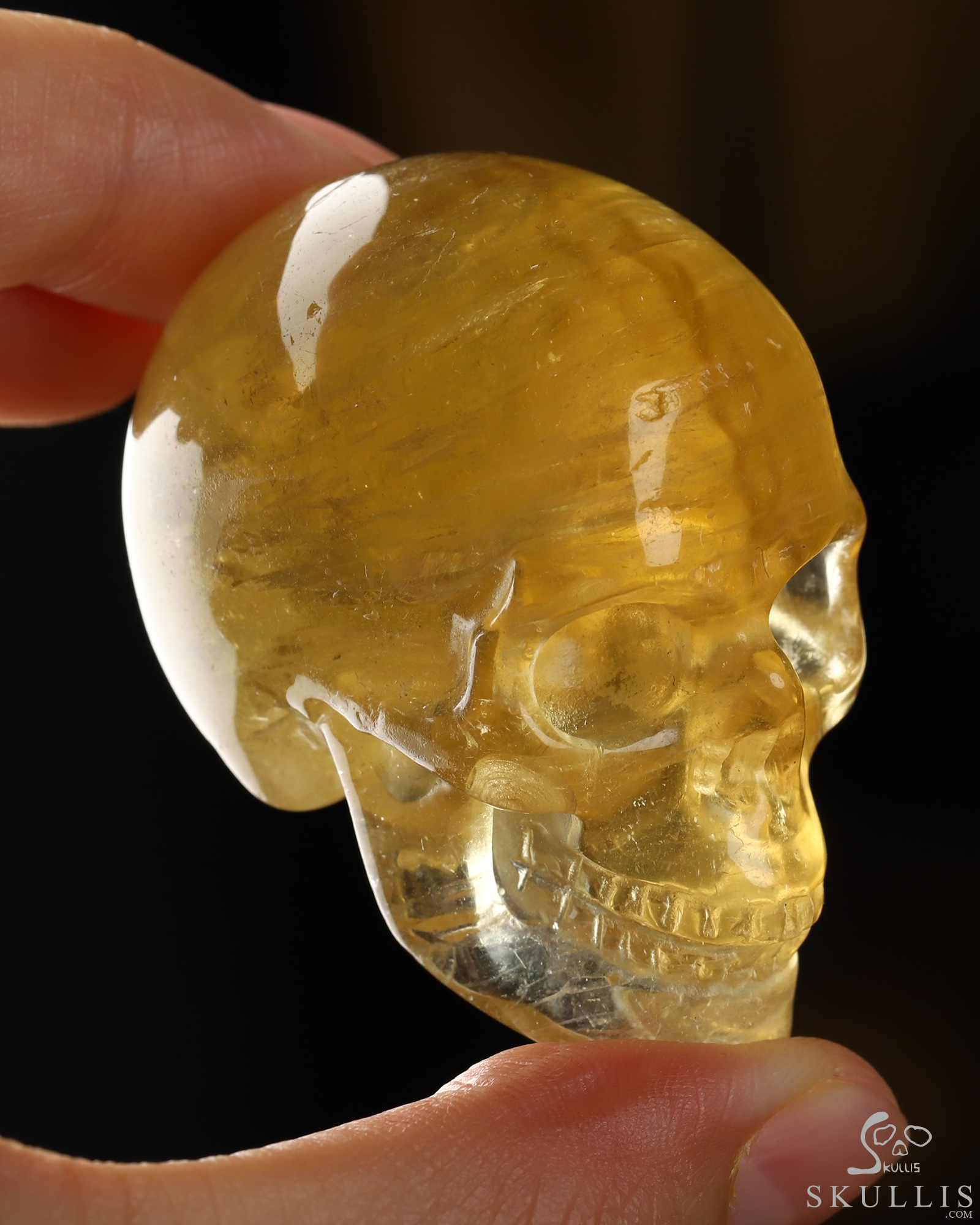 2.0" Orange Fluorite Hand Carved Crystal Skull, Realistic, Crystal Healing 2.0" Orange Fluorite Hand Carved Crystal Skull, Realistic, Crystal Healing