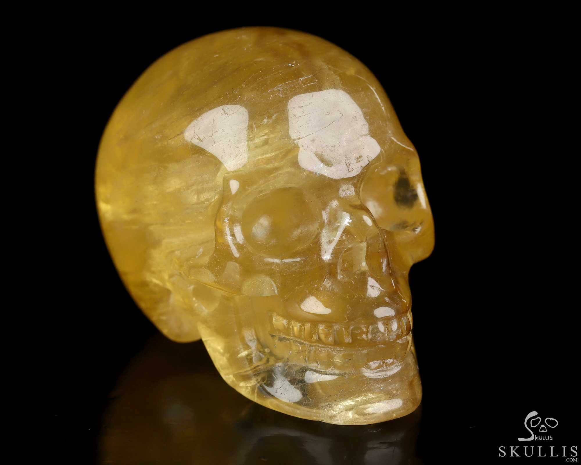 2.0" Orange Fluorite Hand Carved Crystal Skull, Realistic, Crystal Healing 2.0" Orange Fluorite Hand Carved Crystal Skull, Realistic, Crystal Healing