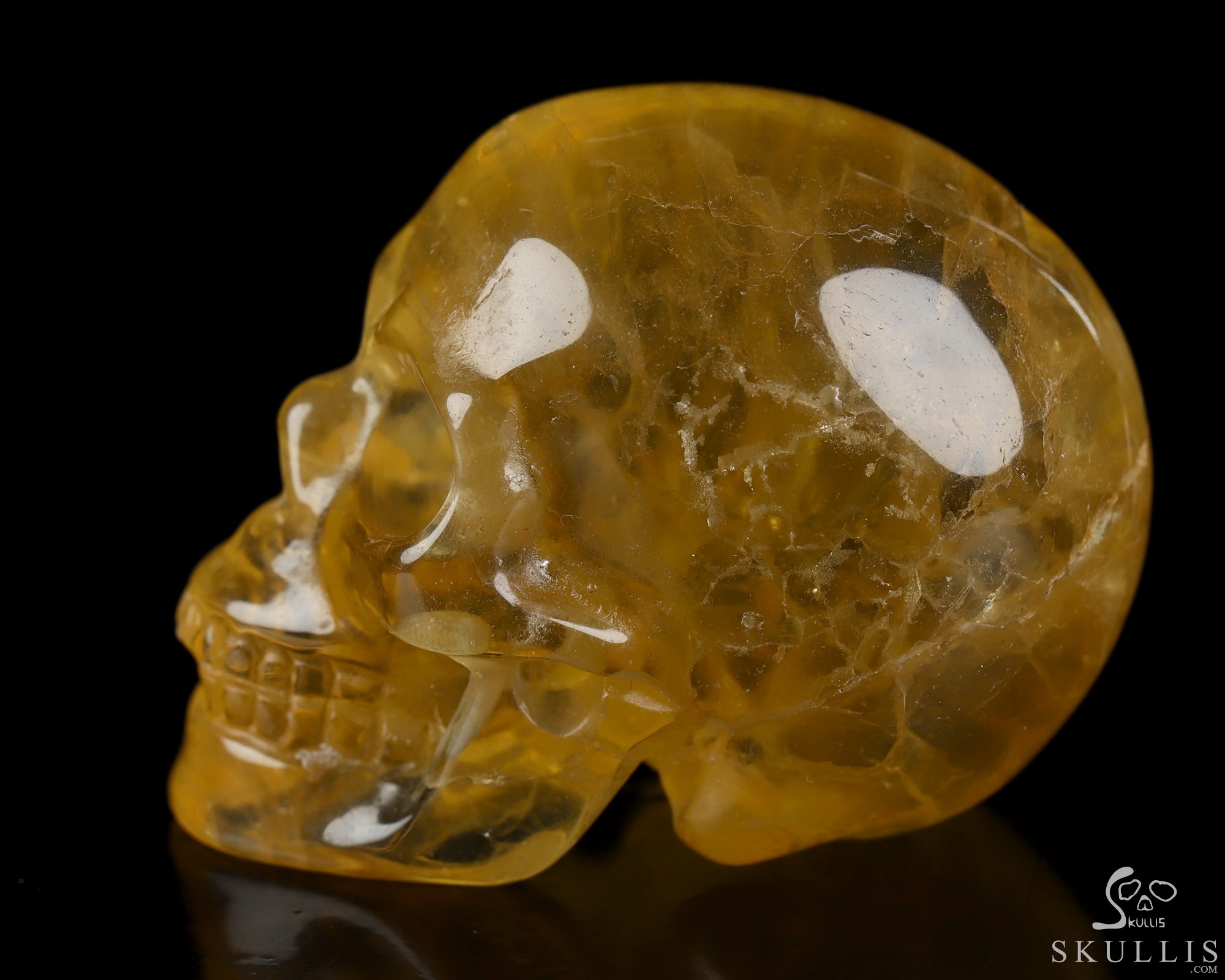 2.0" Orange Fluorite Hand Carved Crystal Skull, Realistic, Crystal Healing 2.0" Orange Fluorite Hand Carved Crystal Skull, Realistic, Crystal Healing