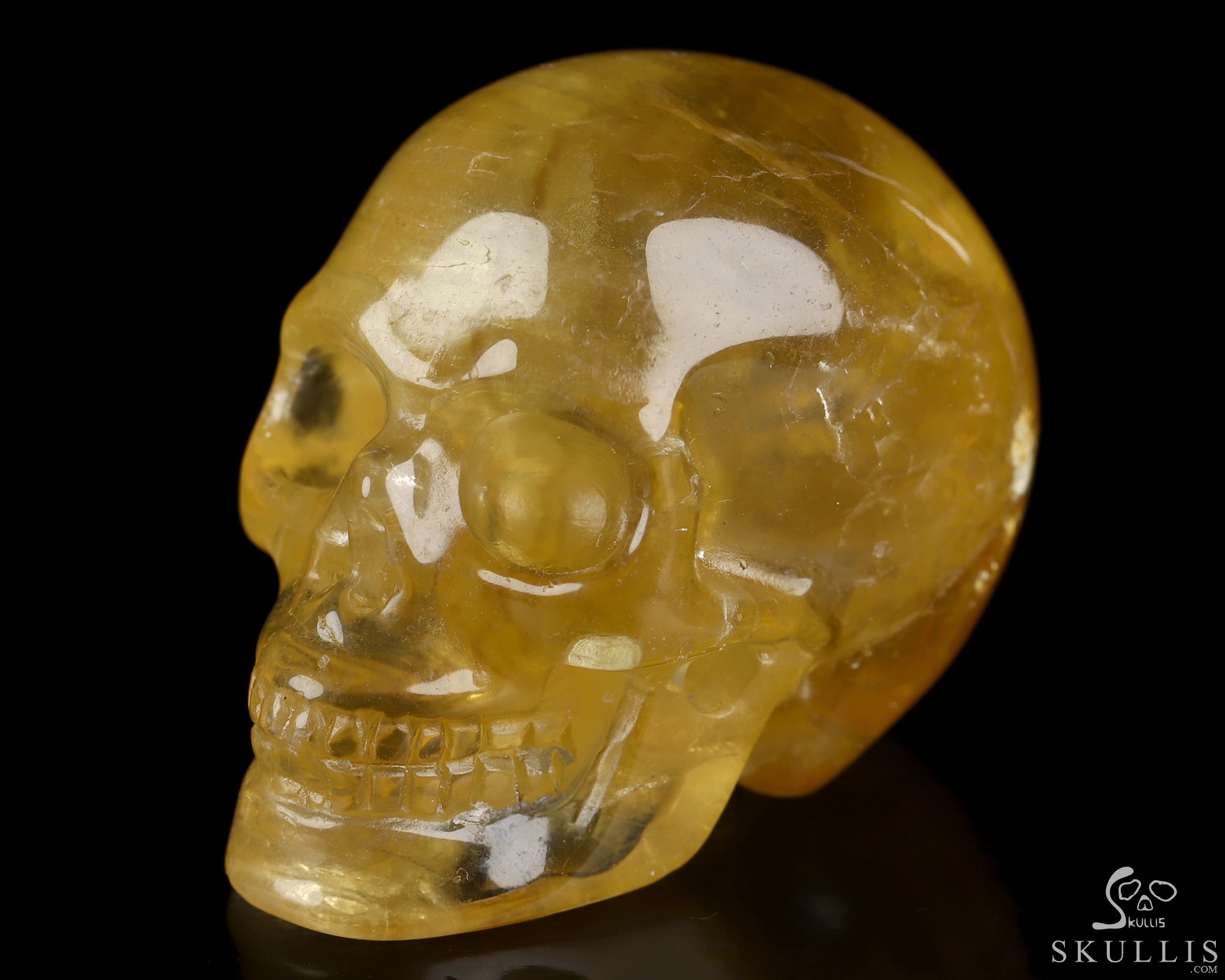 2.0" Orange Fluorite Hand Carved Crystal Skull, Realistic, Crystal Healing 2.0" Orange Fluorite Hand Carved Crystal Skull, Realistic, Crystal Healing